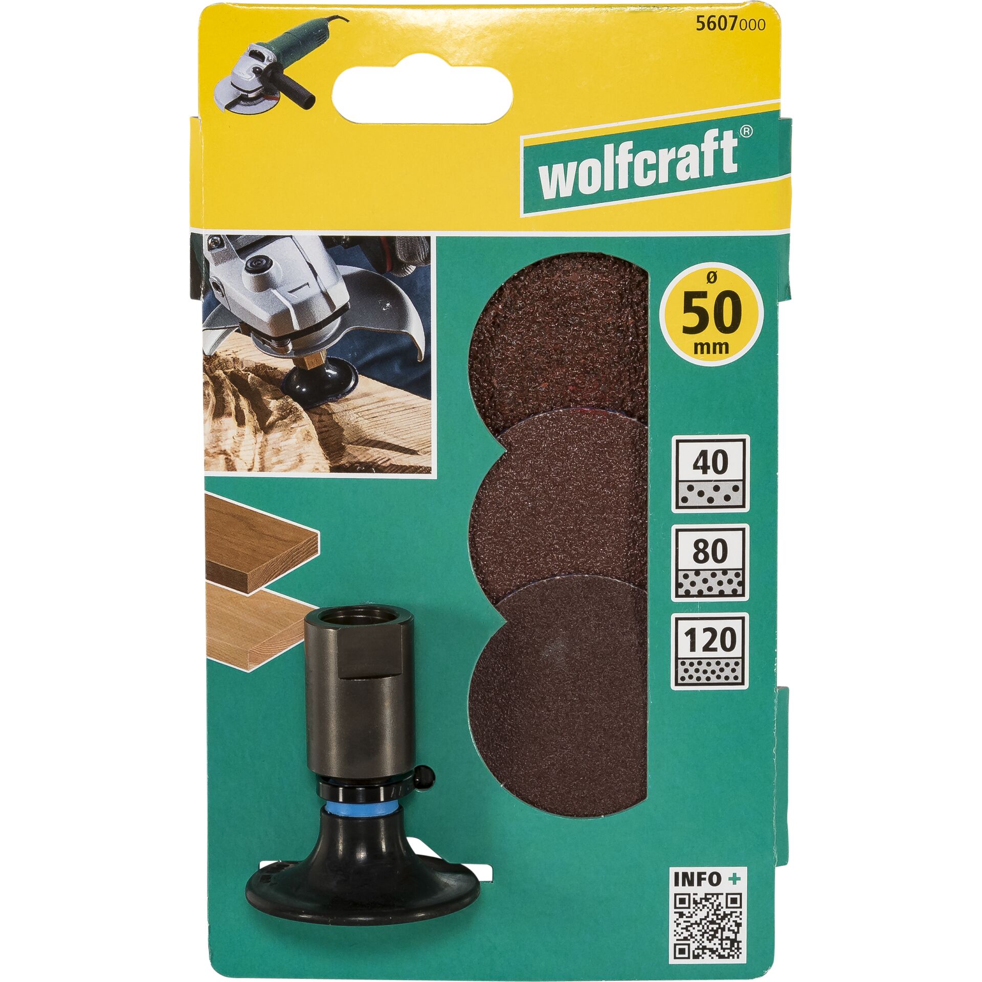 Wolfcraft Grinding Disc Set for  Angle Grinder 50mm, 4 pcs. 50mm