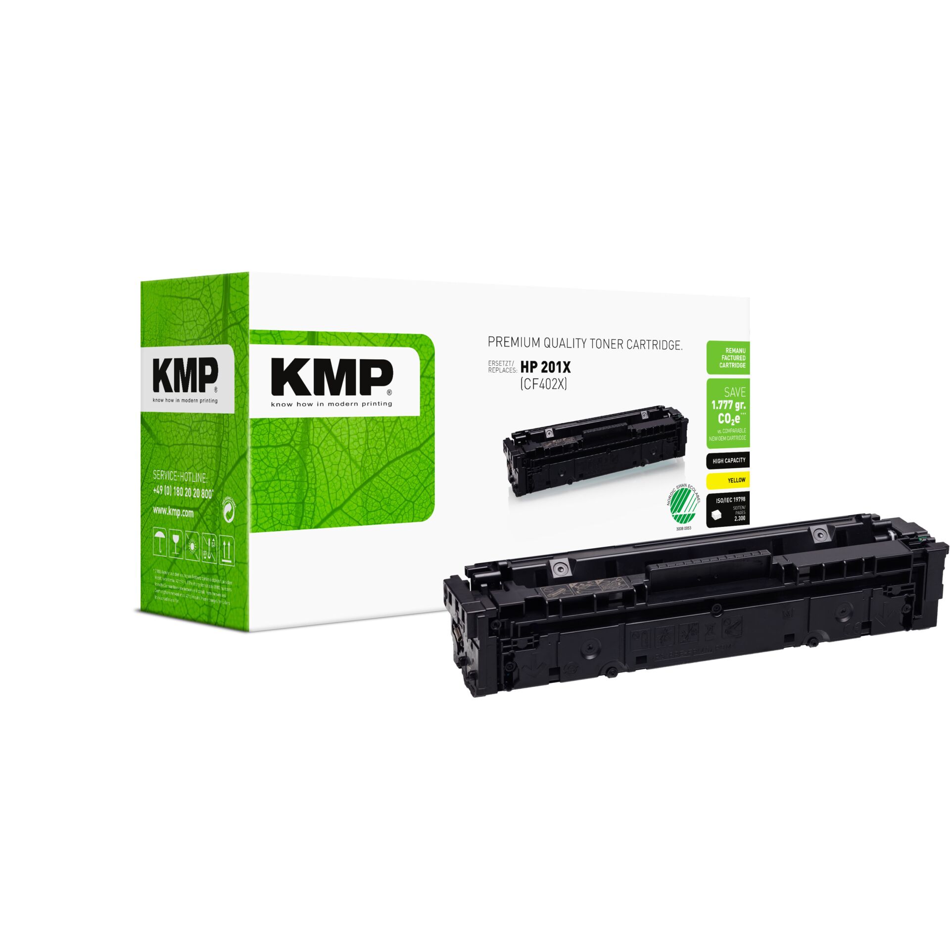 Computerausrüstung, Elektronik, Hardware, Adapter, Tonerpatrone, HP 201X, CF402X, Schwarzpatrone, KMP-Verpackung