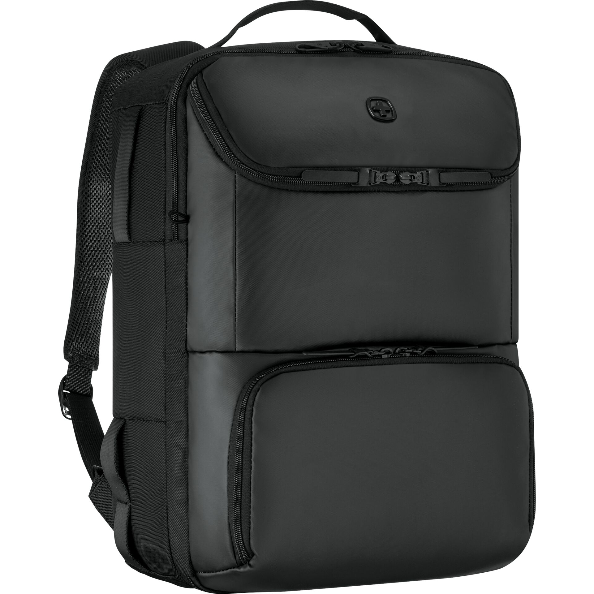 Rucksack, Laptop-Tasche, Schwarz, Vordertasche, Schultergurte