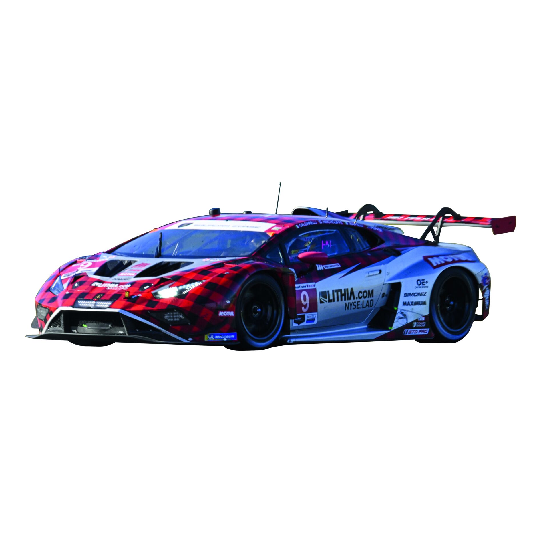 Rennwagen, Rennsportauto, Racing-Lackierung, Spoiler, niedriges Profil