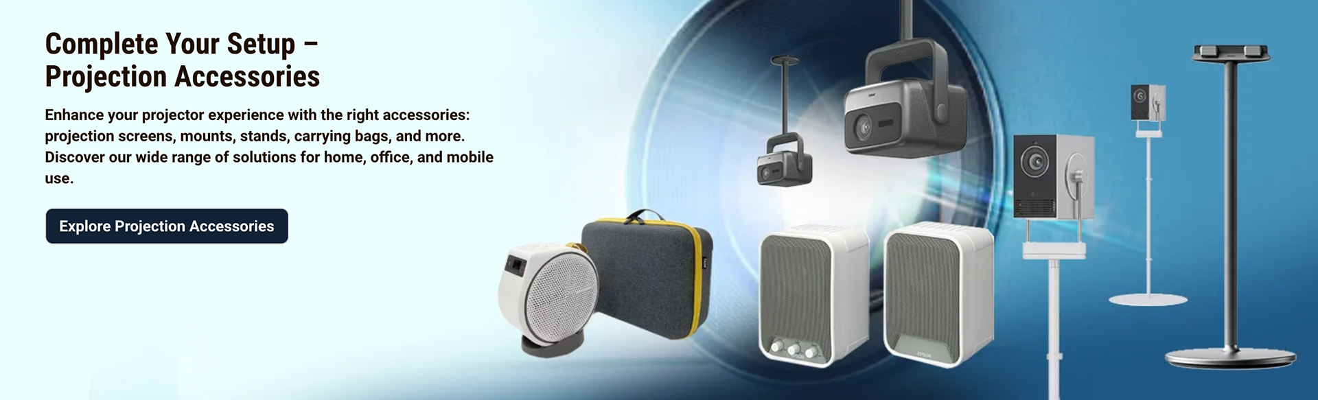 Projektor, Projektionszubehör, Lautsprecher, Tragetasche, Kabelbox