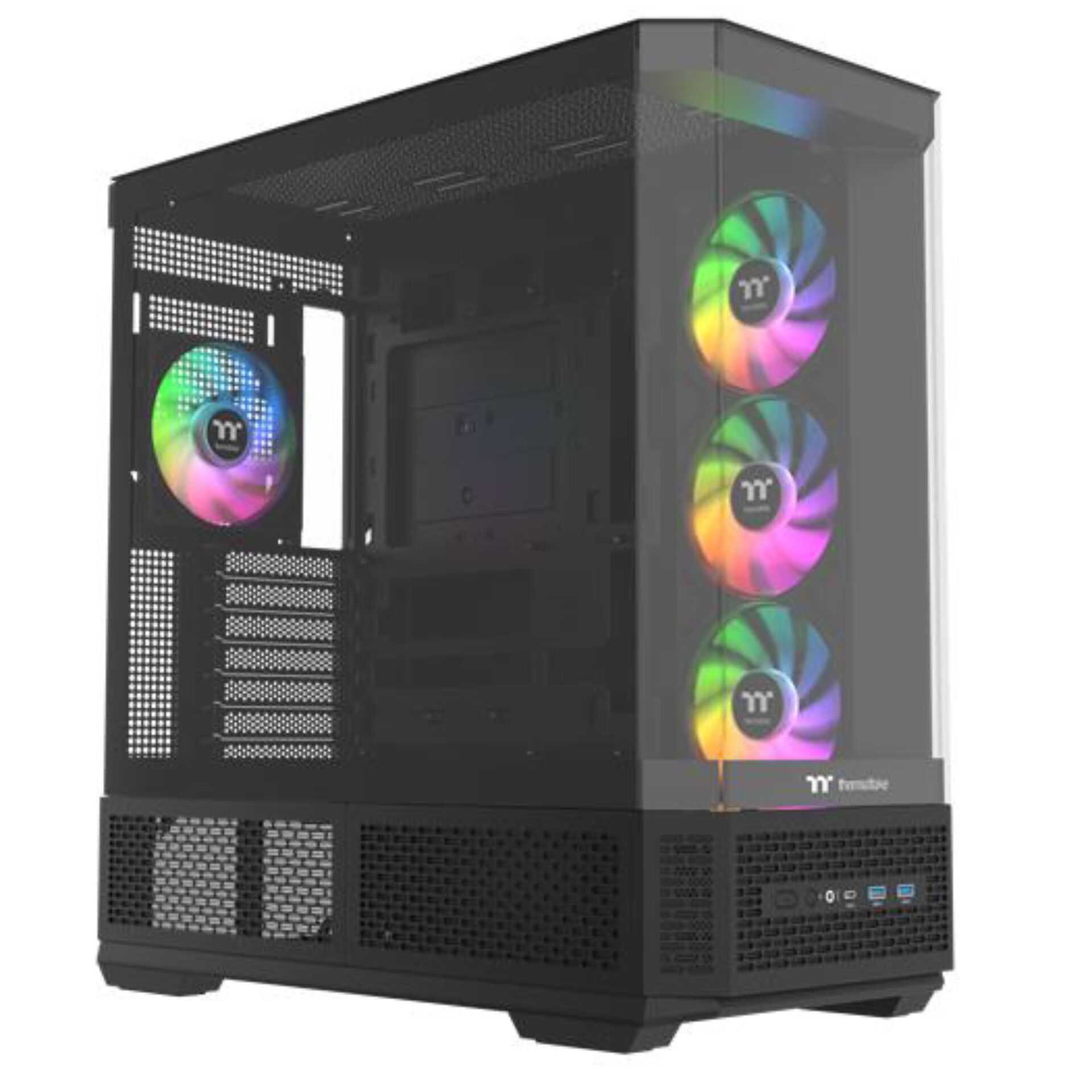 PC-Gehäuse, Mid-Tower, Glasscheibe, RGB-Lüfter, Mesh-Front
