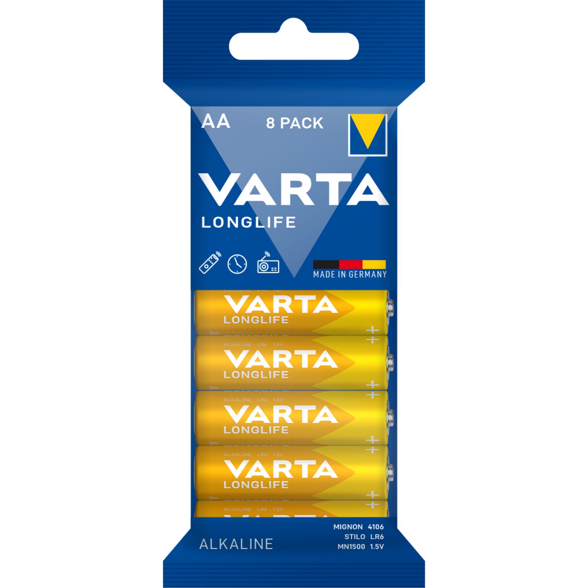 1x8 Varta Longlife AA LR 6  Bulk Pack