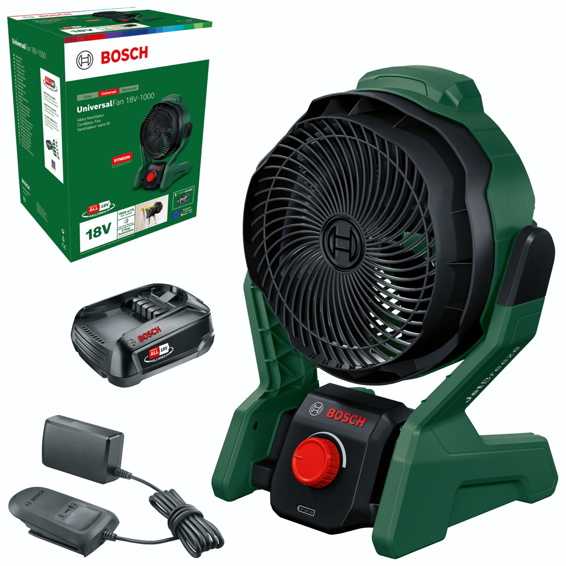 Lüfter, Akkubetrieb, 18V, Kfz- oder Werkstattlüfter, Bosch-Produkt