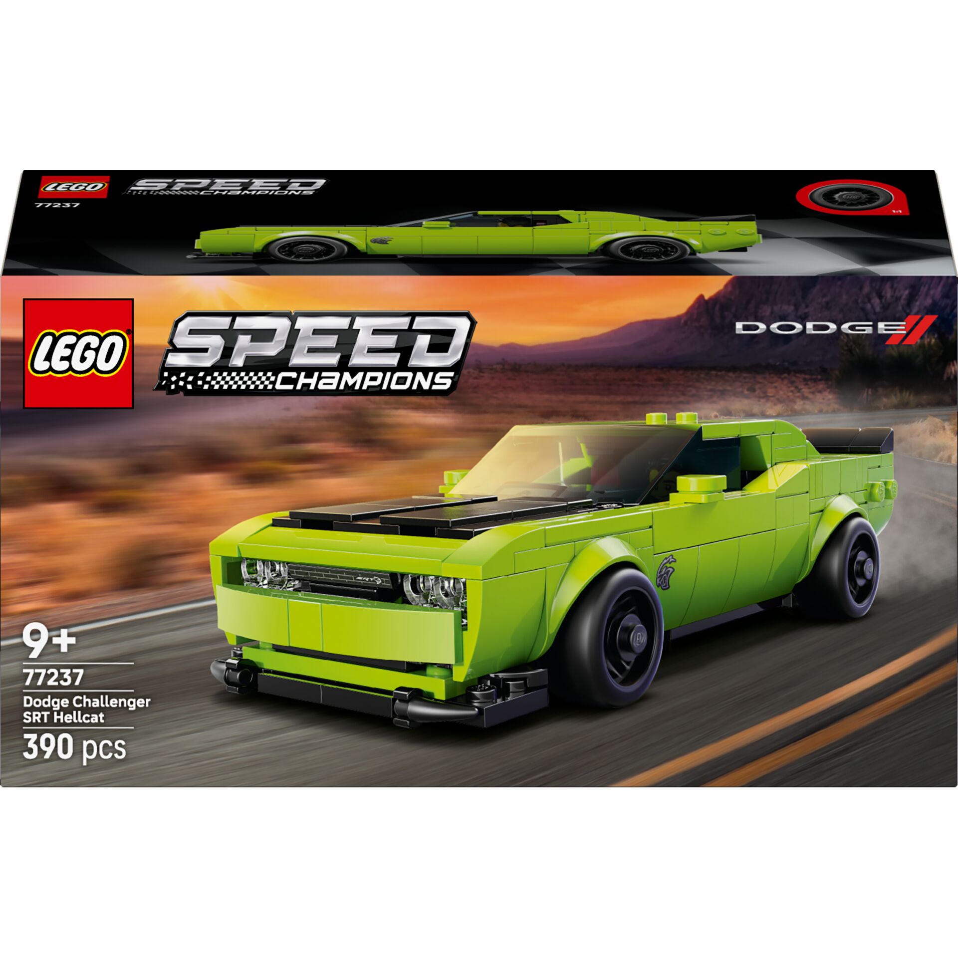 Lego, Speed Champions, Dodge Challenger, SRT Hellcat, Grüner Wagen