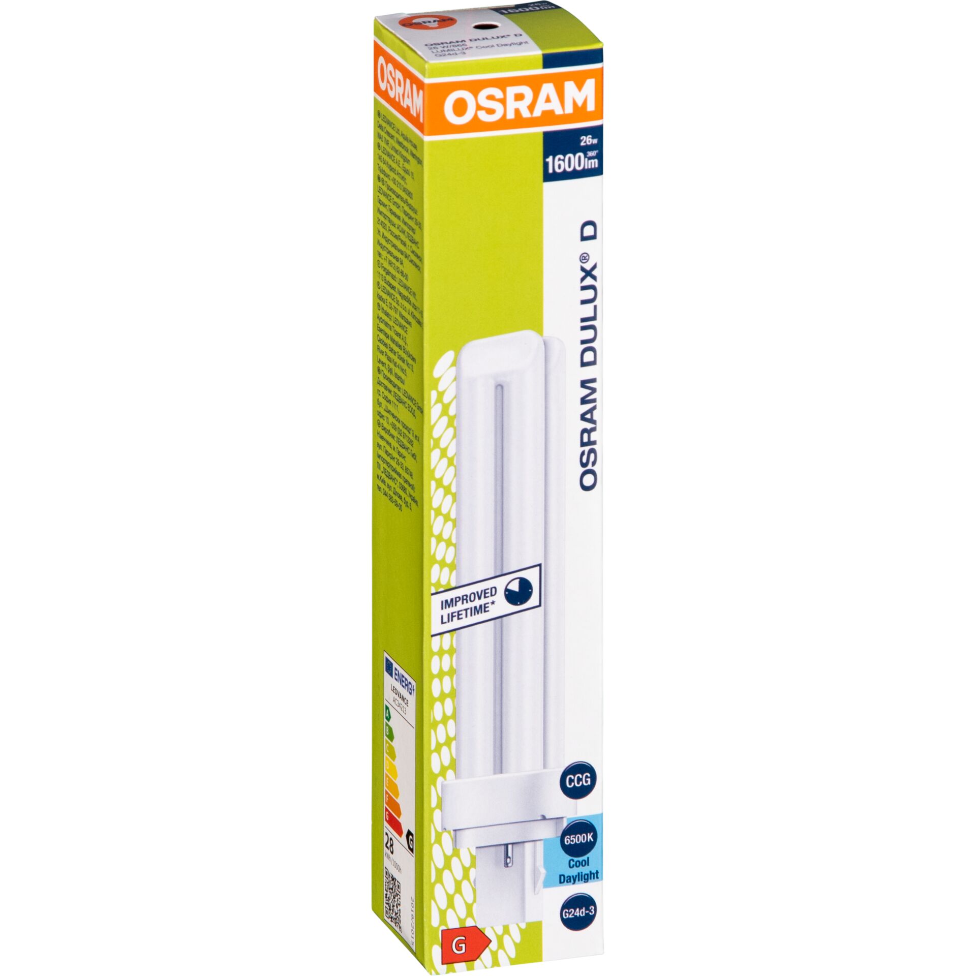Tageslichtlampe, Dulux D, OSRAM, Leuchtstoffröhre, 26W