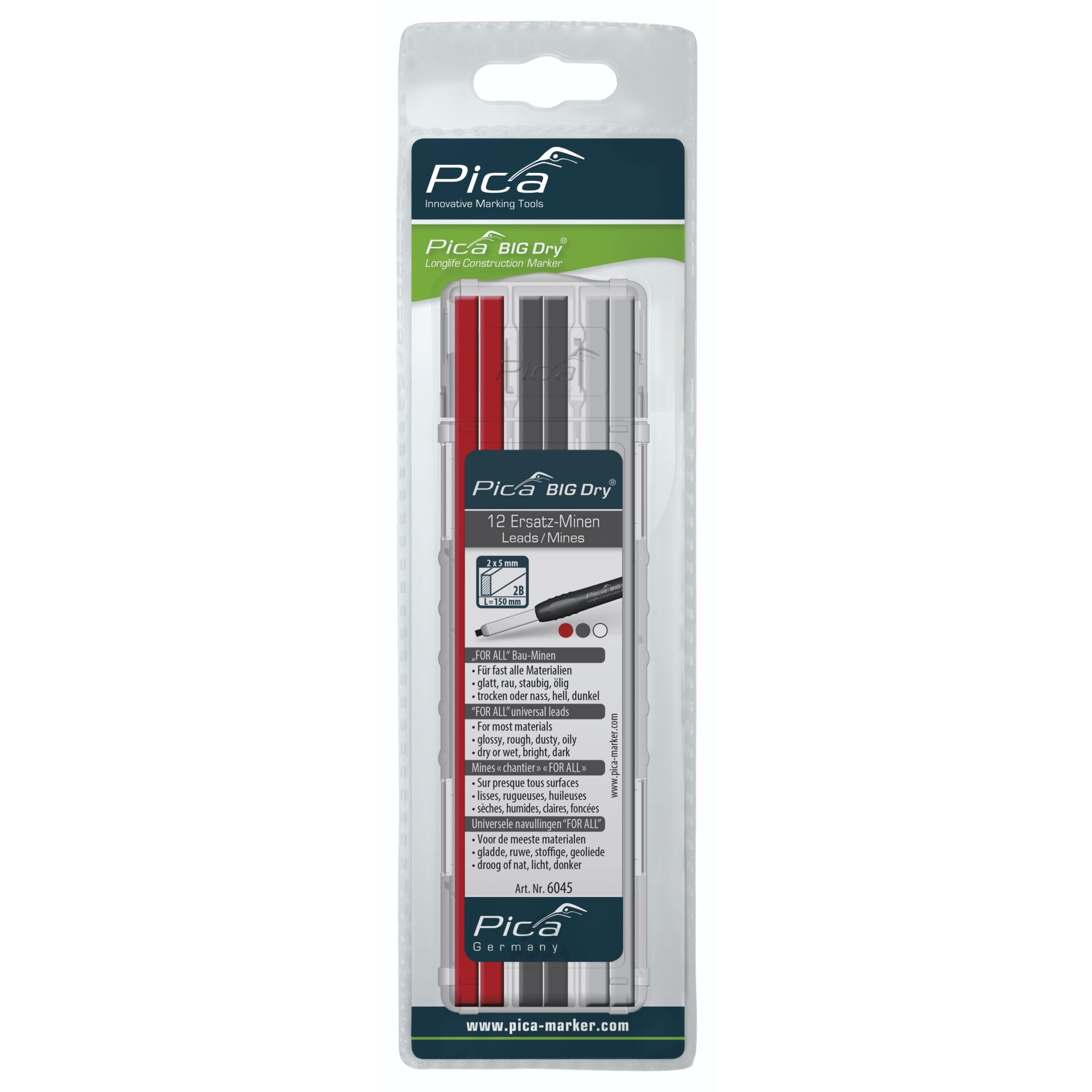 Pica BIG DRY Refills FOR ALL  Red/Graphite/White - SB