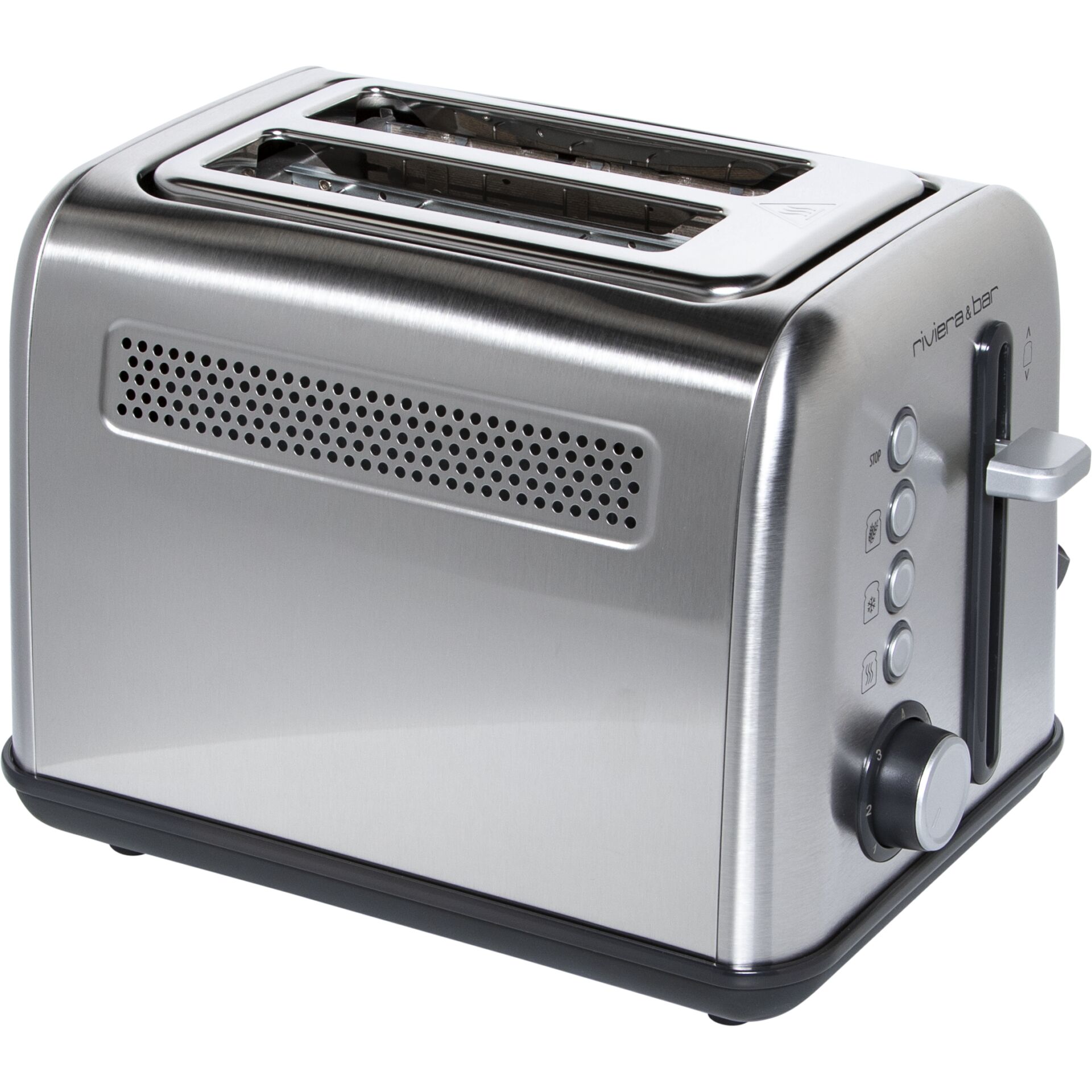Toaster, Toaster mit Aufklappfunktion, Edelstahl, Crumb Tray, Drehknopf Kontrolle