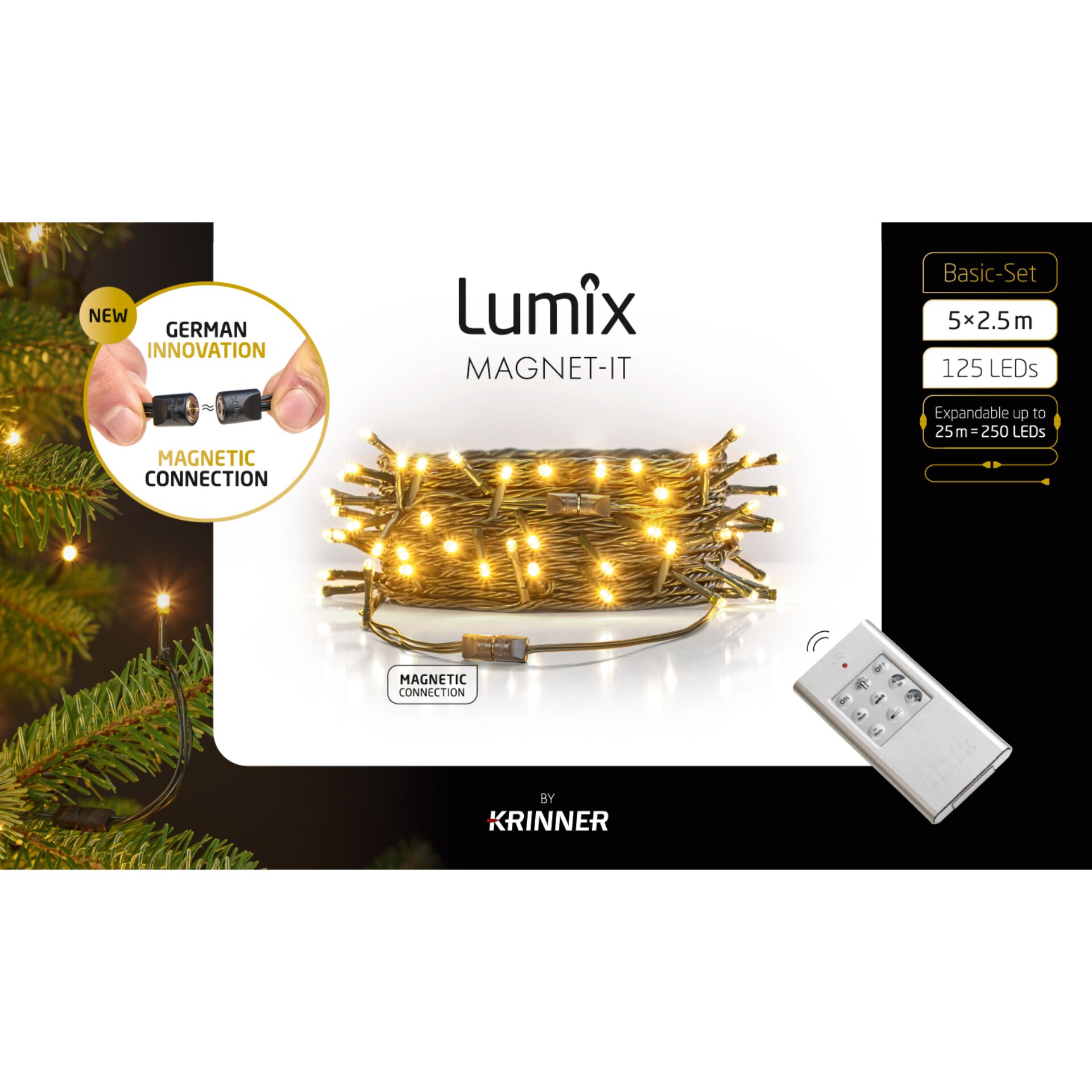 LED string lights, Feenlichter, Weihnachtslichter, magnetische Verbindung,  Fernbedienung
