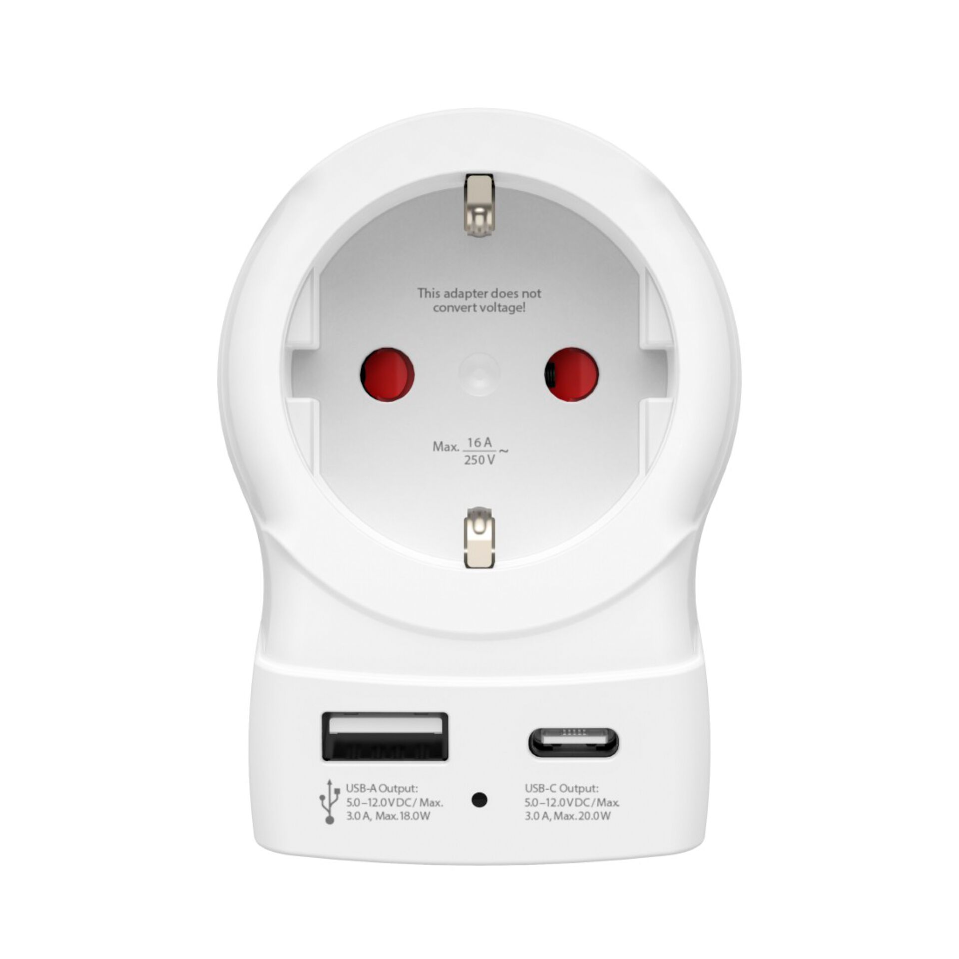 adapter, travel plug, universal outlet, USB ports, white diffuser