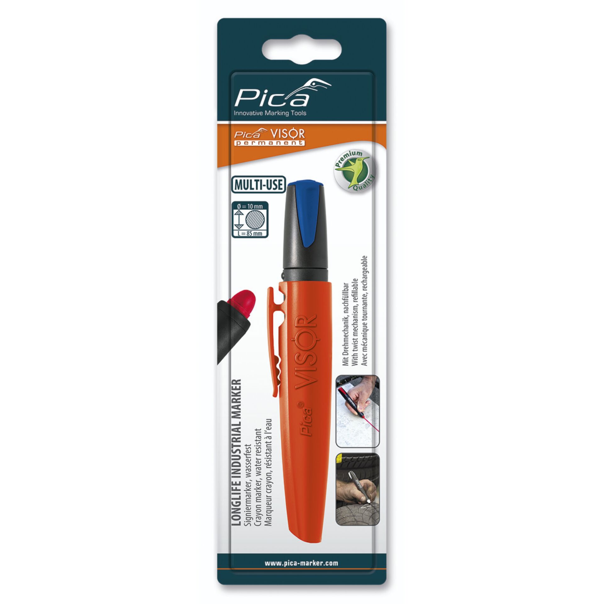 Pica VISOR permanent Marker  blue / SB