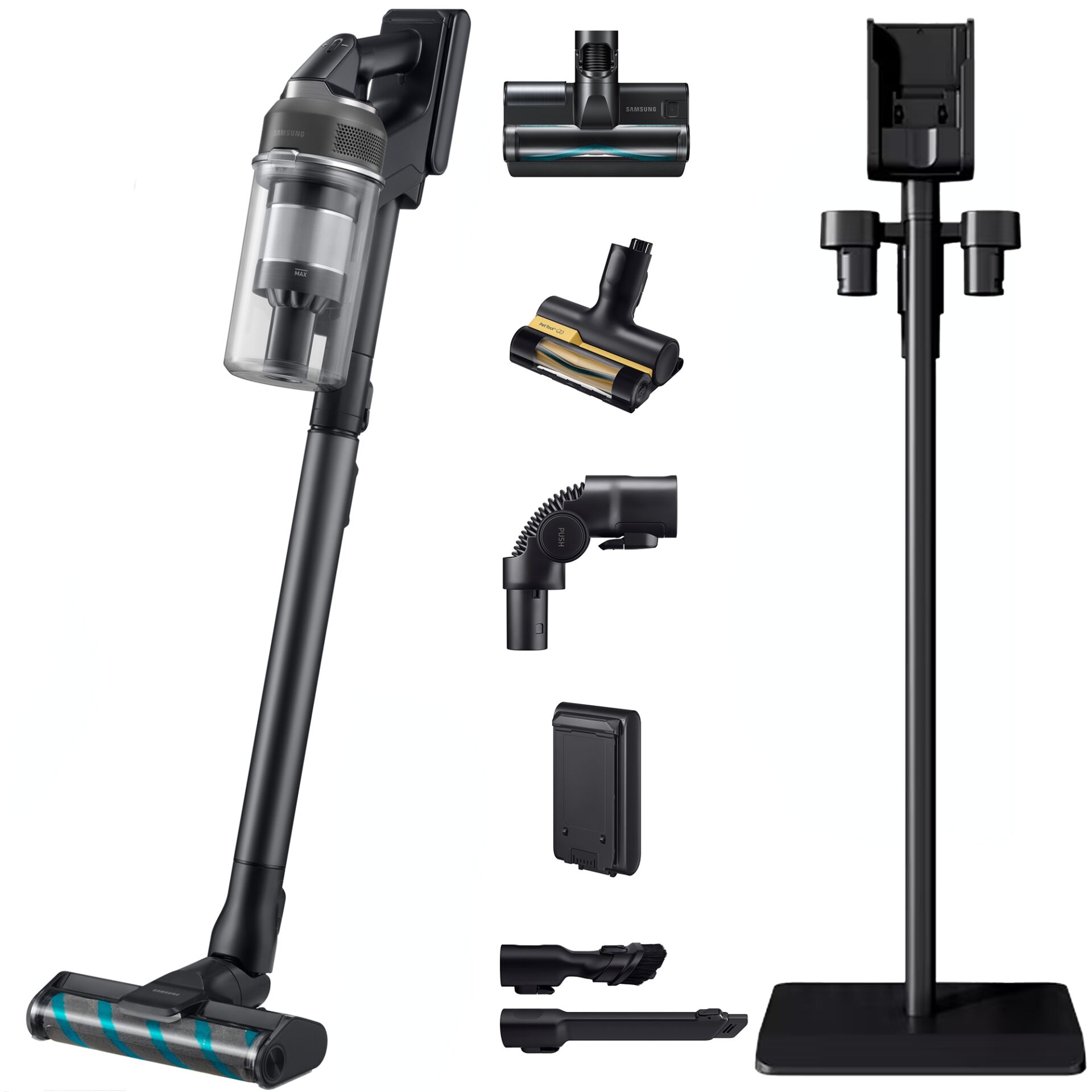 Akkusauger, Handstaubsauber, Stielstaubsauger, Gleitsystem, Bodenbürste