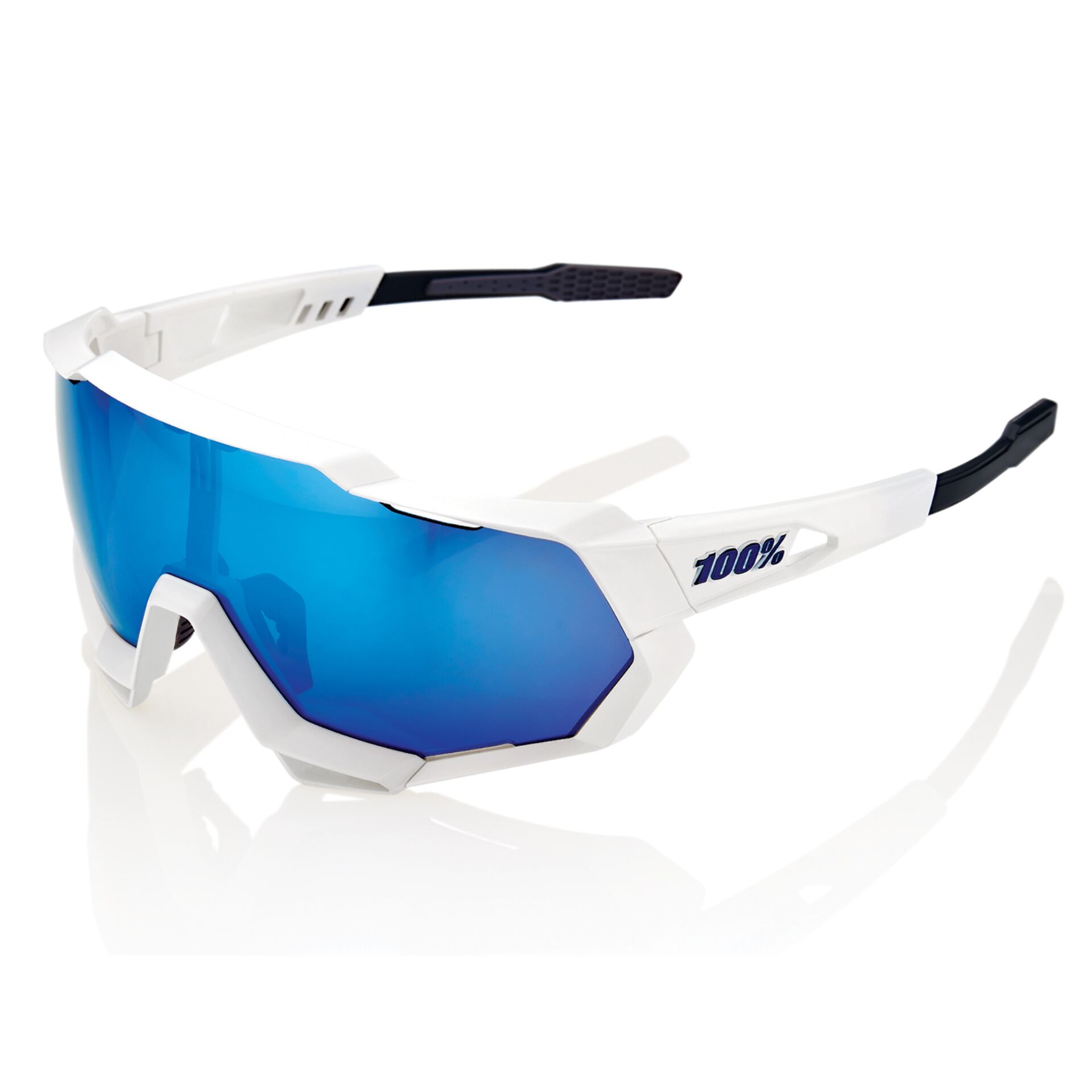 Schutzbrille, Sonnenbrille, sportbrille, blaues Glas, weiße Rahmen