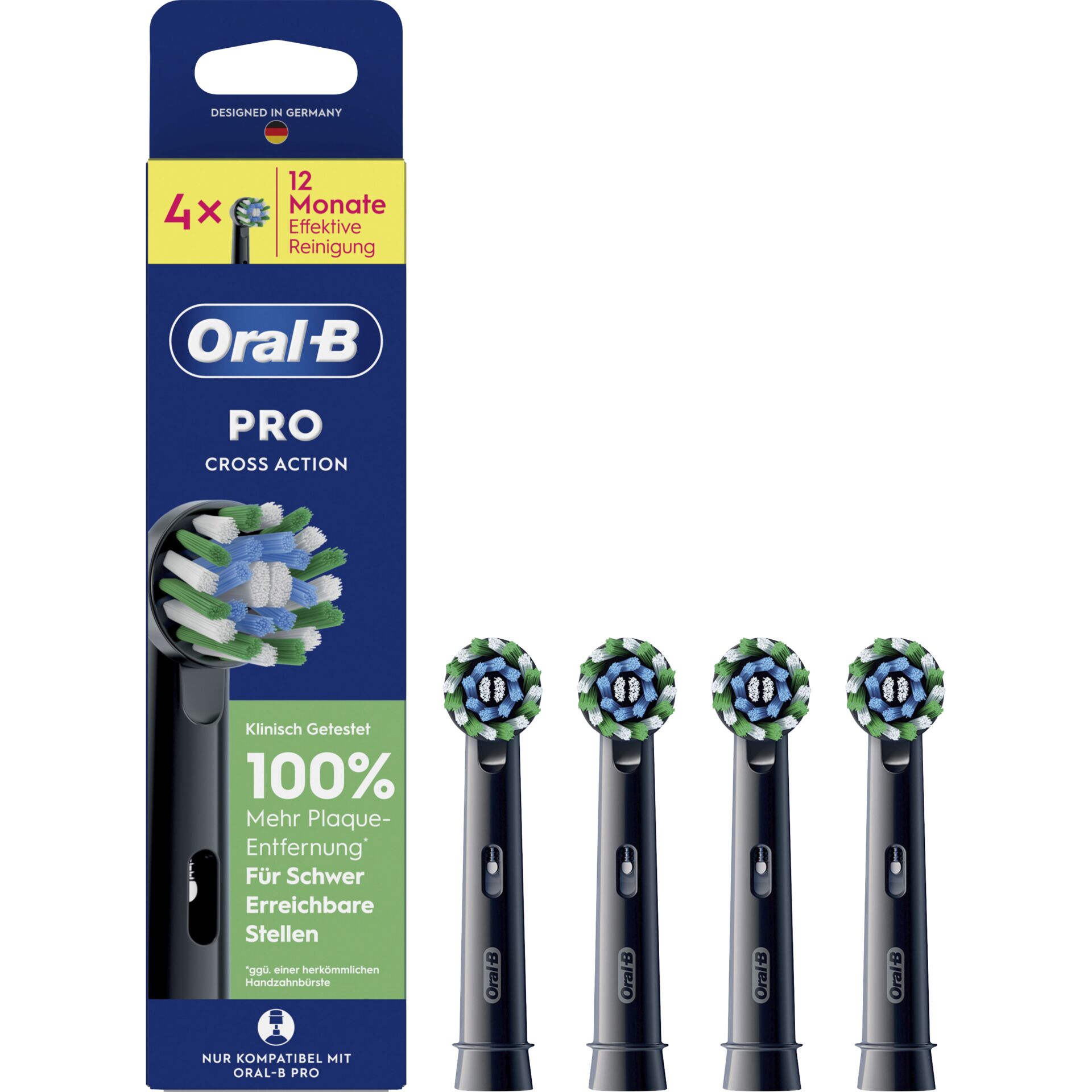 Dreierpack Ersatzbürsten, Elektrische Zahnbürstenkopf, Oral-B Pro, Klinische Reinigung, Motivierte Plaque Entfernung
