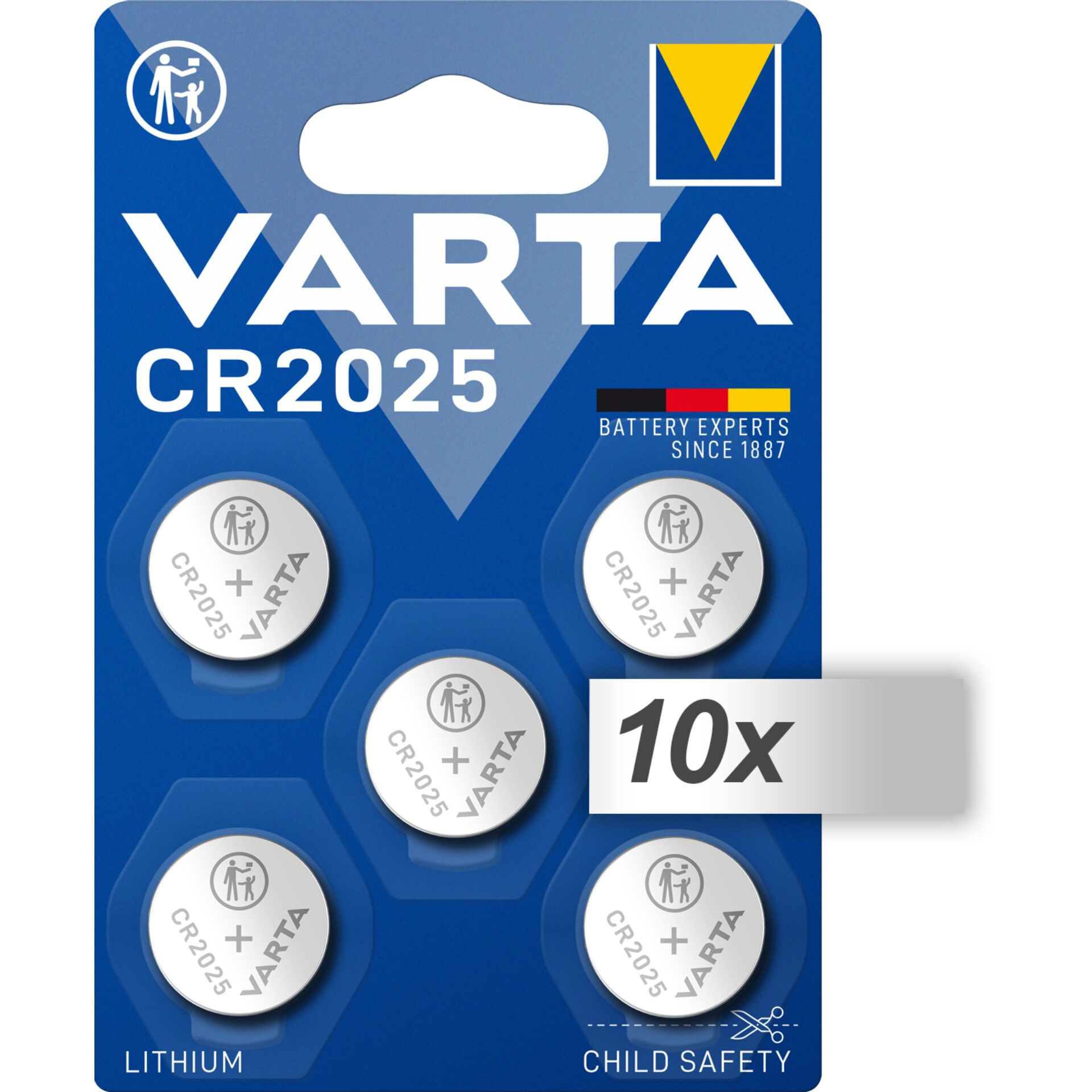 10x5 Varta electronic CR 2025  Lith. Coin Battery 06025 101 415
