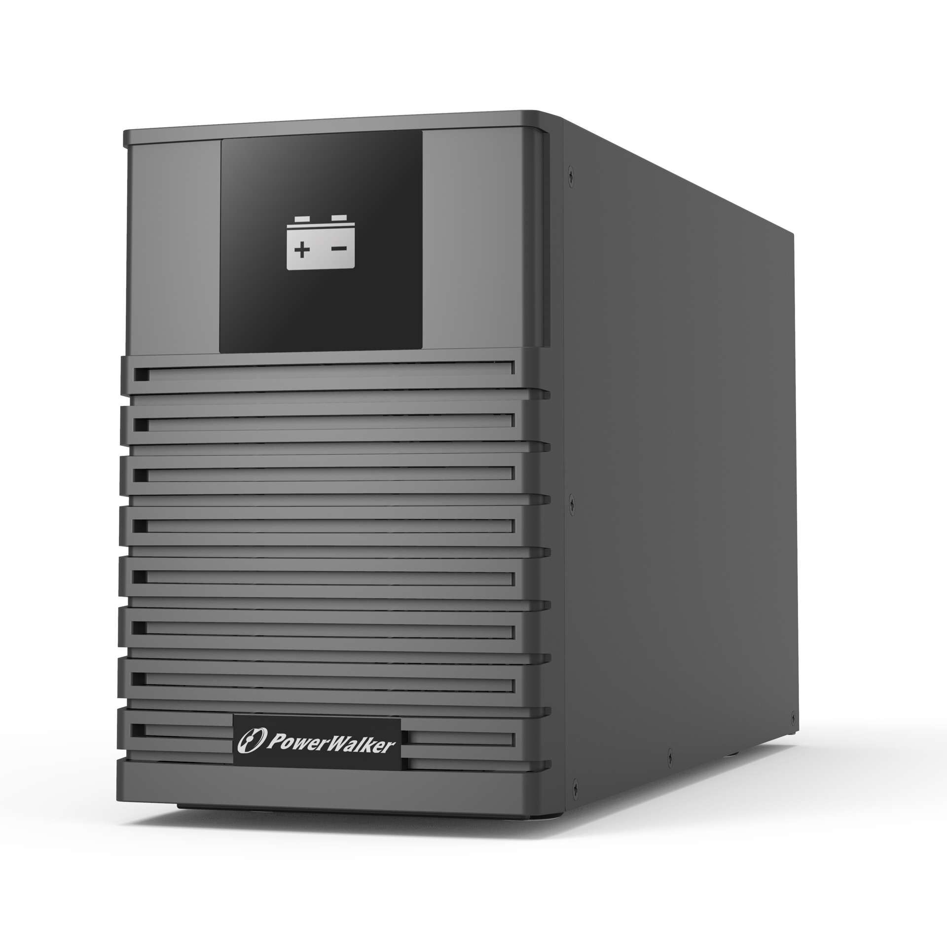 USV-Anlage, Batteriemodul, Gehäuse, Anthrazit, Lüftungsschlitze