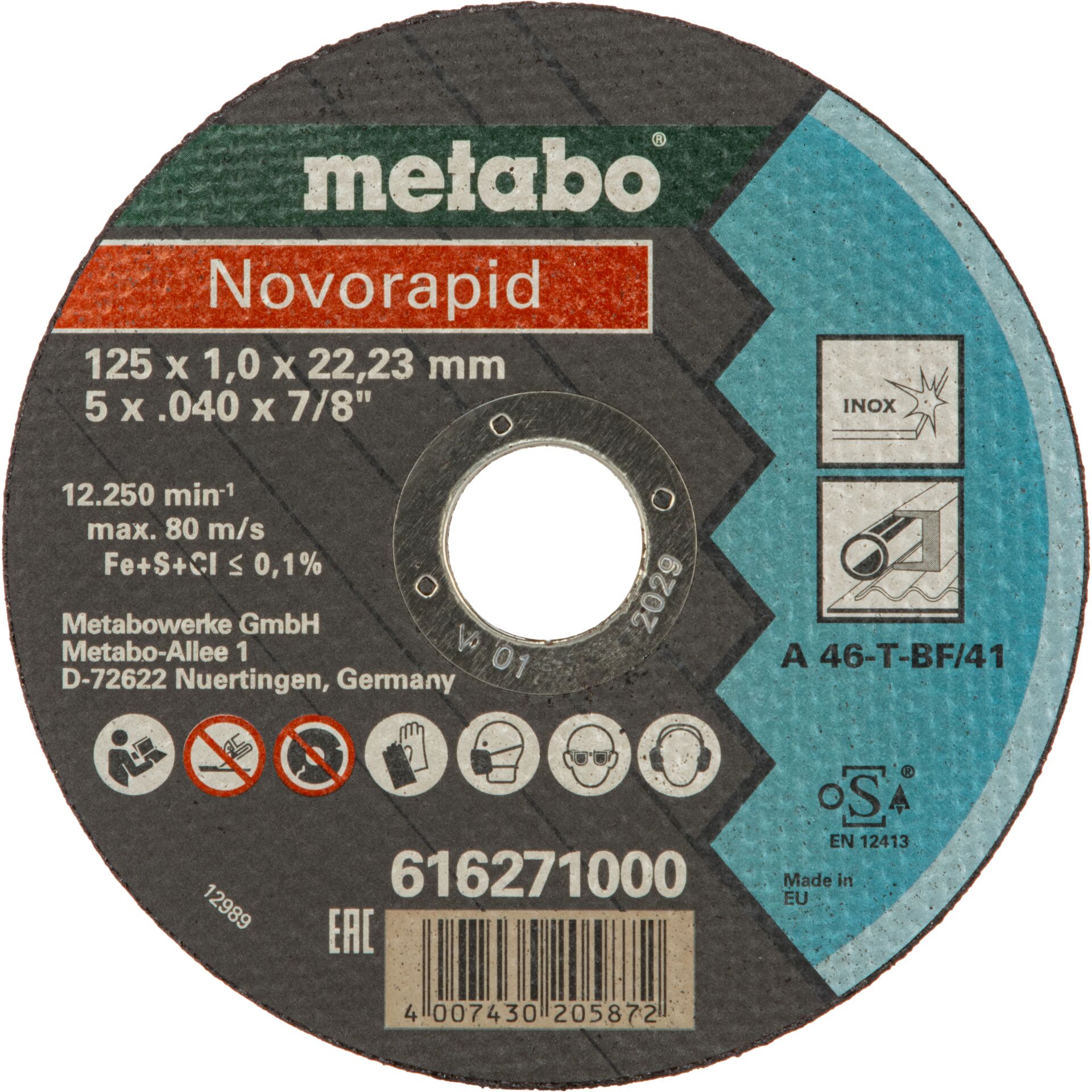 Disk, Dvd, Trennscheibe, Metalltrennscheibe, Edelstahl, 125 mm, 1 mm Stärke