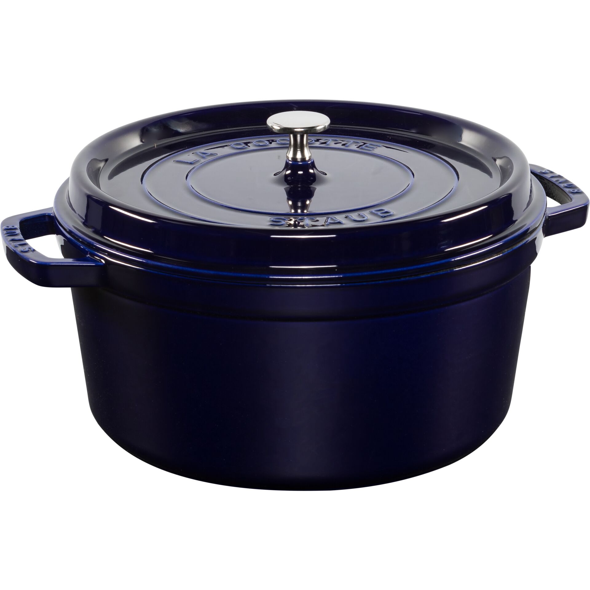 Dutch oven, Gusseisen, blau, mit Deckel, Herdplattengeeignet
