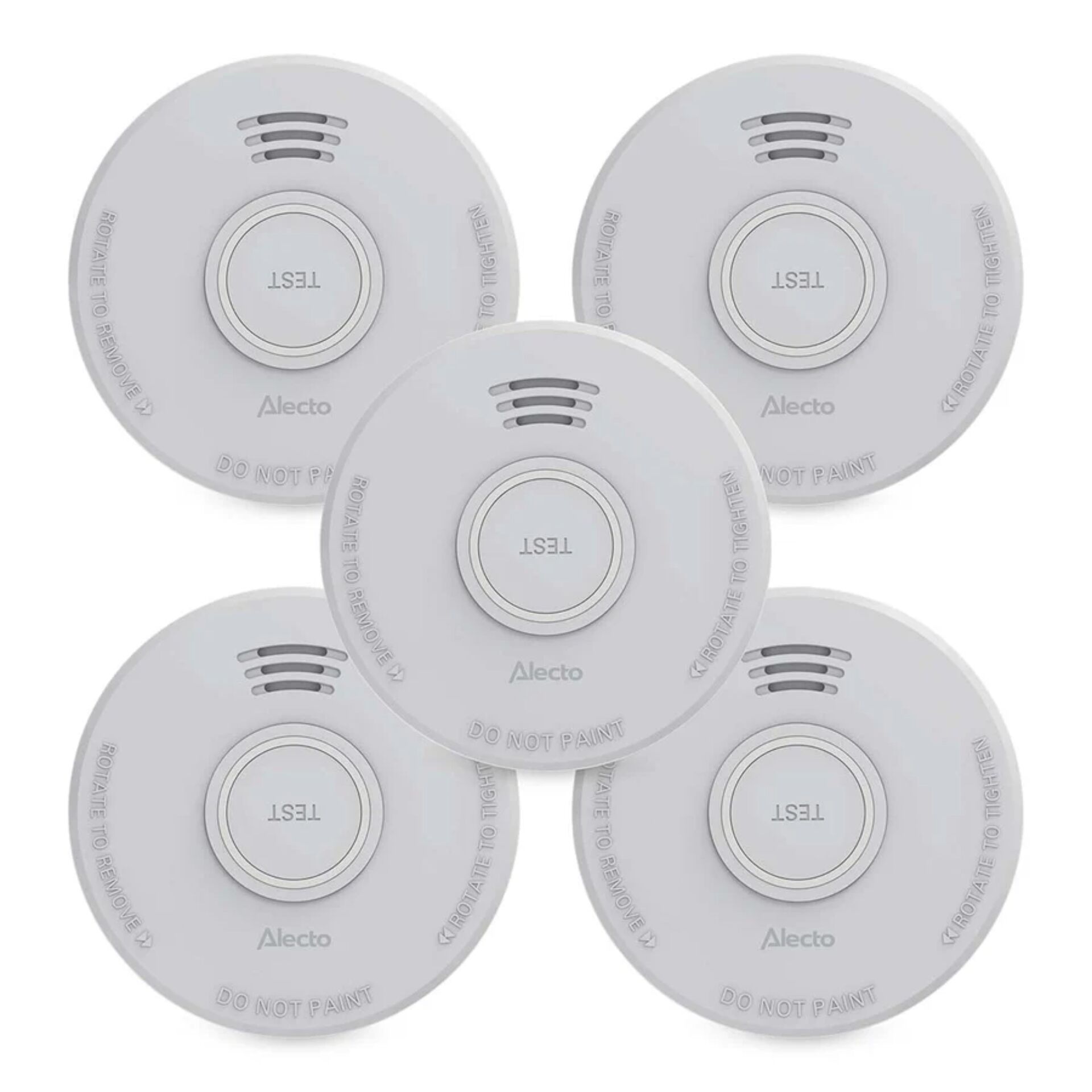 feuerschutz, rauchmelder, detektor, runder, set/5