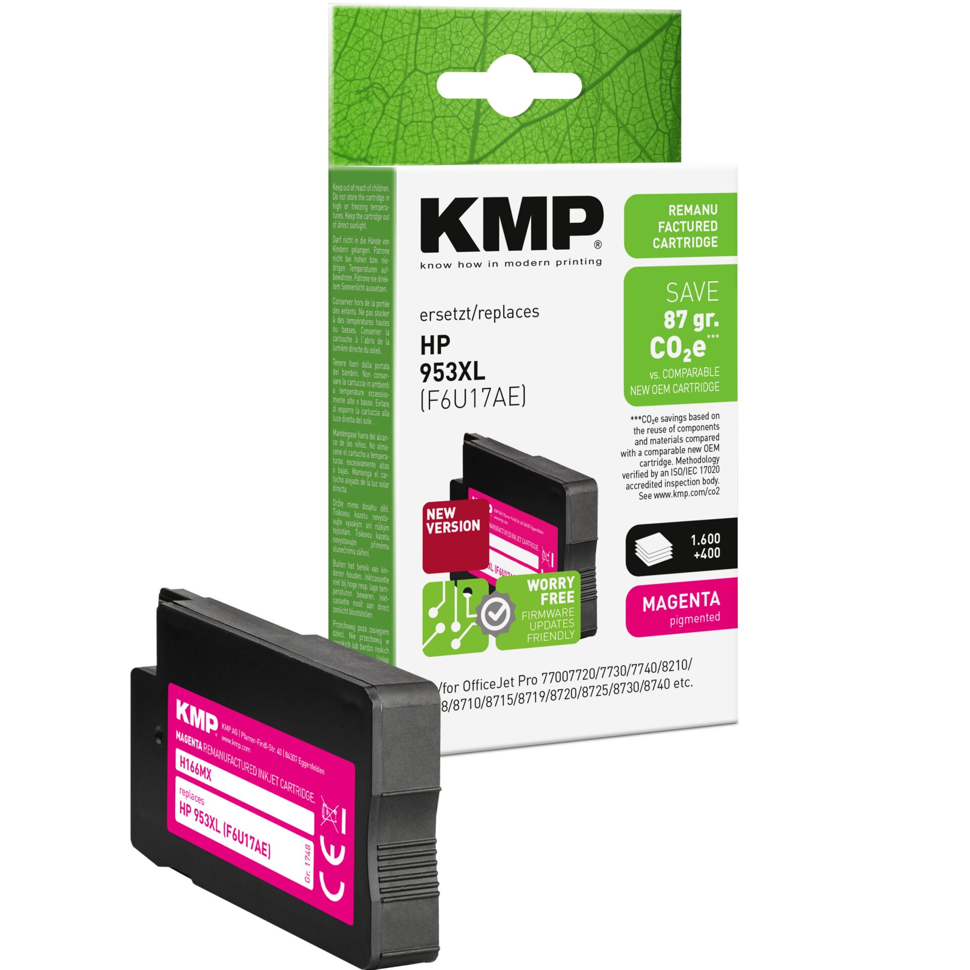 Adapter, Elektronik, Hardware, Computerausrüstung, Visitenkarte, Tintenpatrone, HP 953XL, Magenta, Pigment, KMP Kompatibel