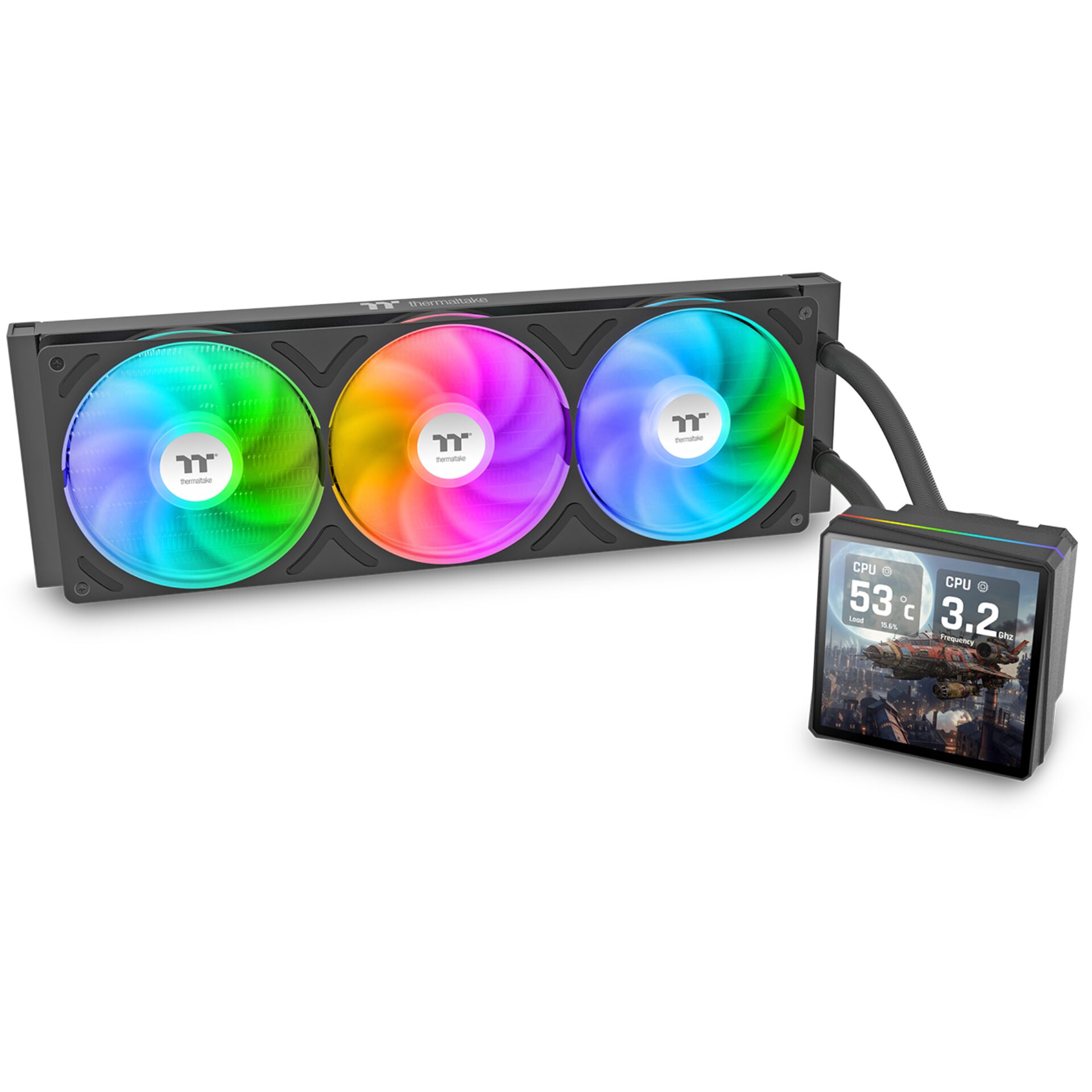 RGB-Fans, RGB-Lüfter, Dreifach-Lüfter, CPU-Kühler, RGB-Display