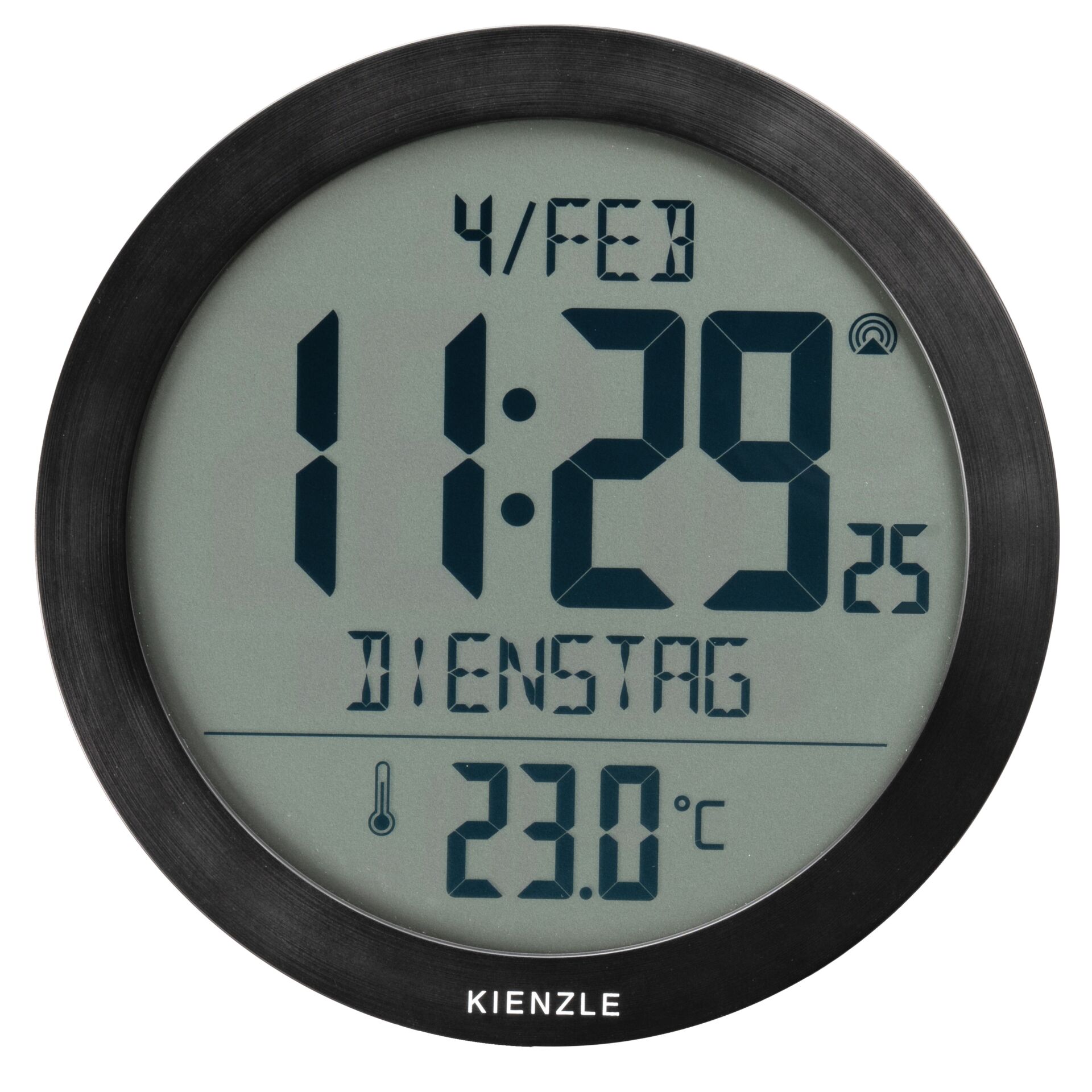 digitaluhr, wetteruhr, thermometer, lcd-anzeige, schwarzer rahmen