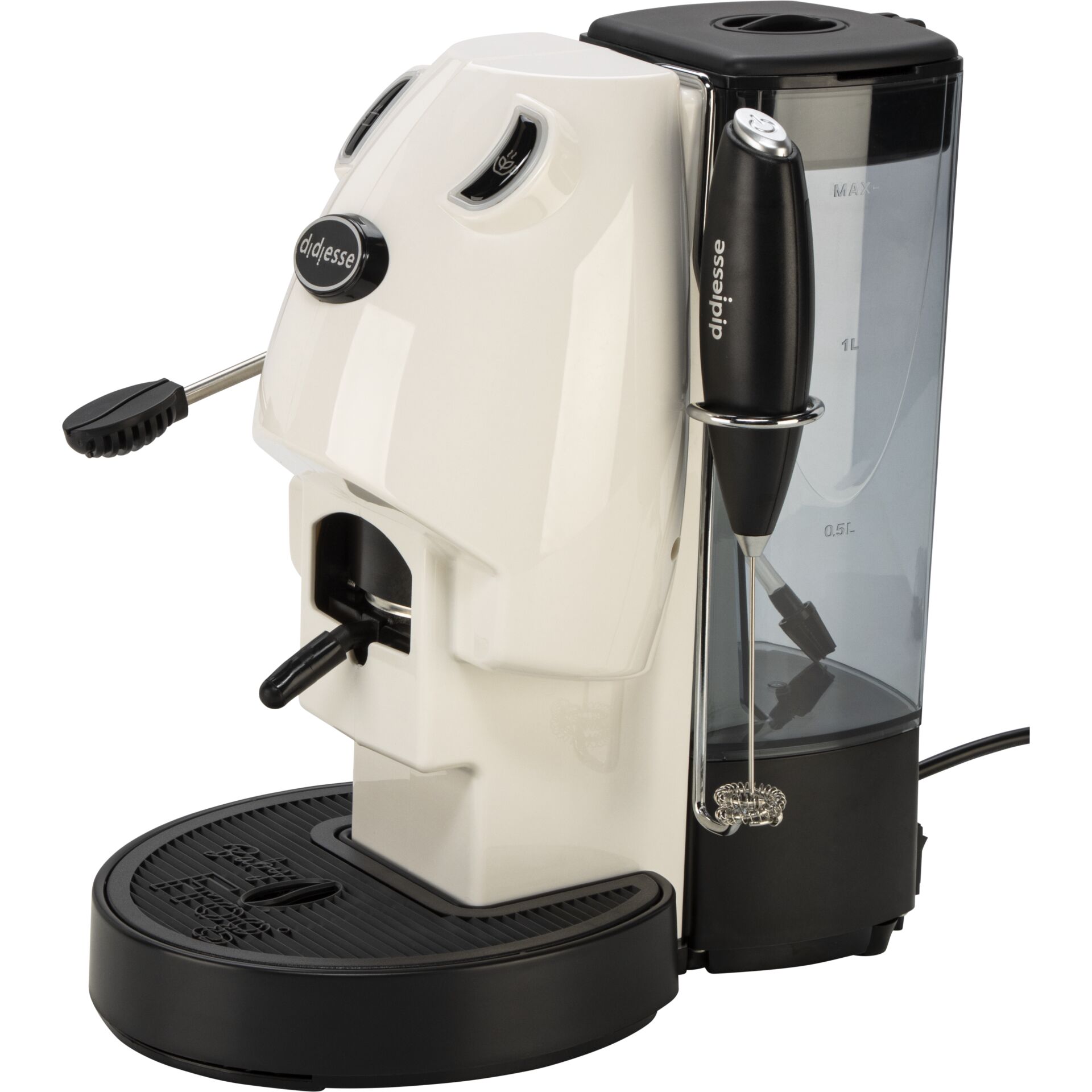 Espressomaschine, Kaffeemaschine, Milchaufschäumer, Kunststoffgehäuse, Schwarzer Wassertank