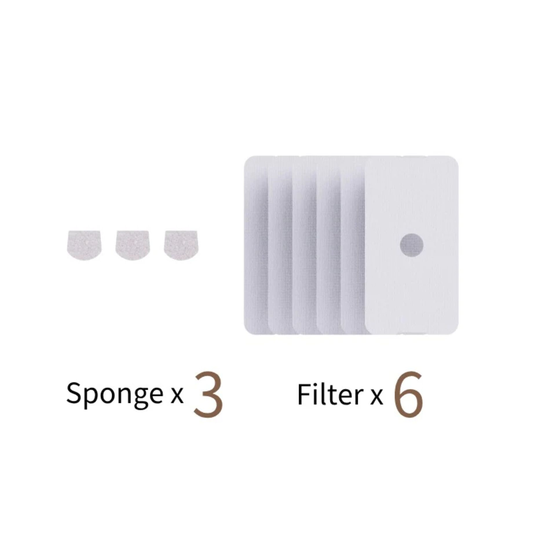 Schwamm, Filter, Ersatz, Set, Weiß