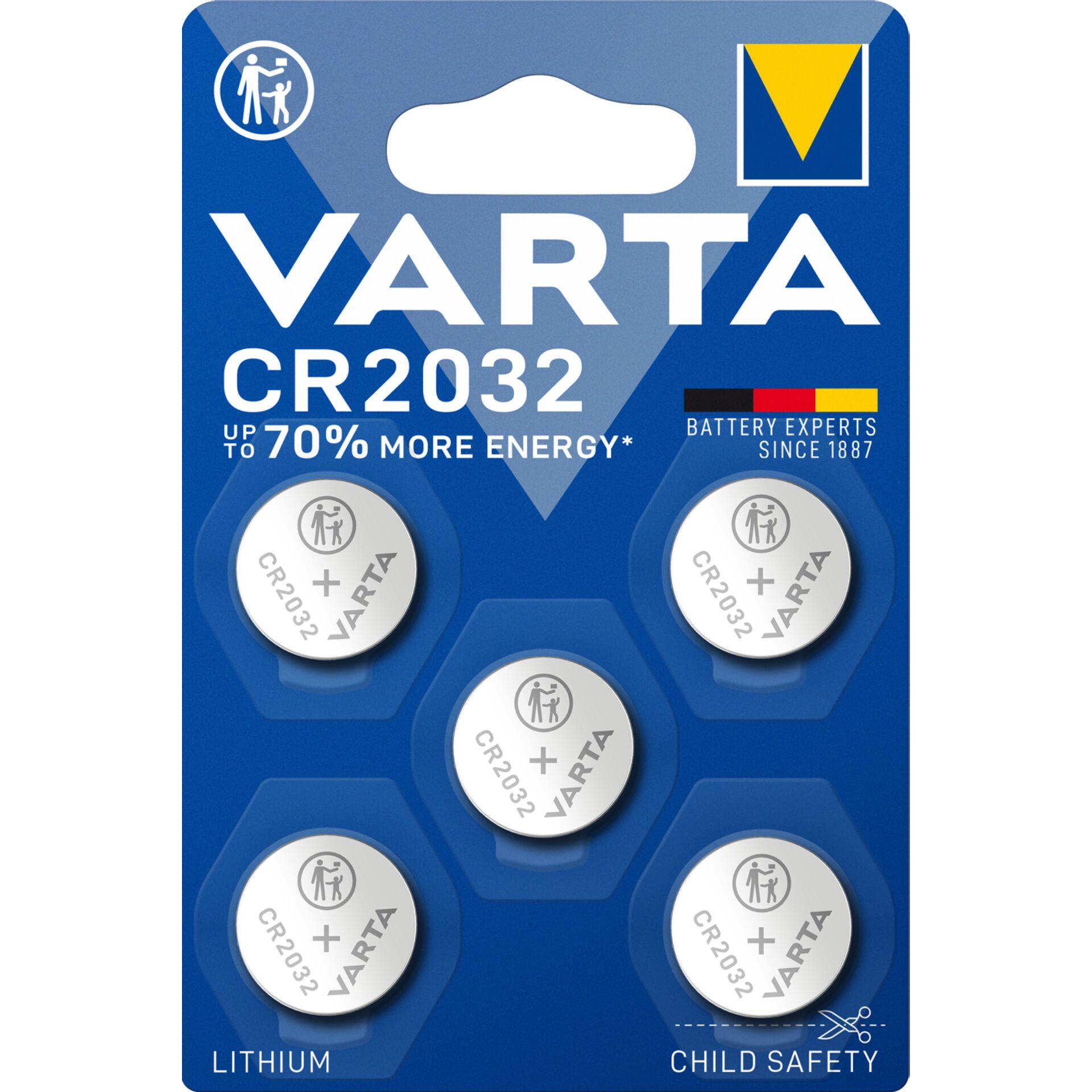 1x5 Varta electronic CR 2032  Lith. Coin Battery 06032 101 415