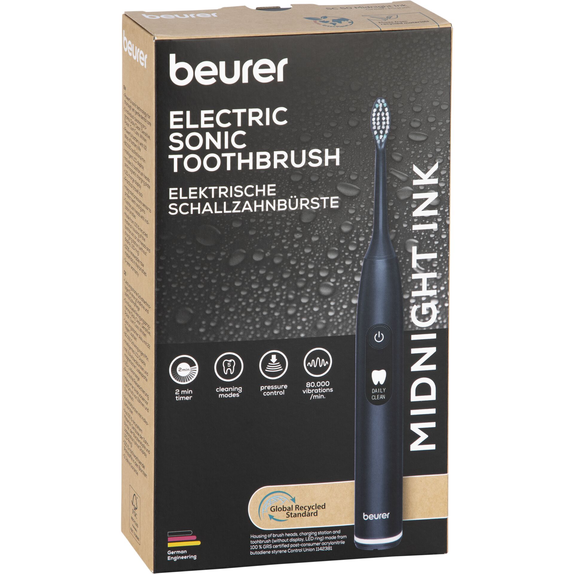 Elektrische Zahnbürste, Mundhygiene, Handstück, Aufladebasis, Schallzahnbürste