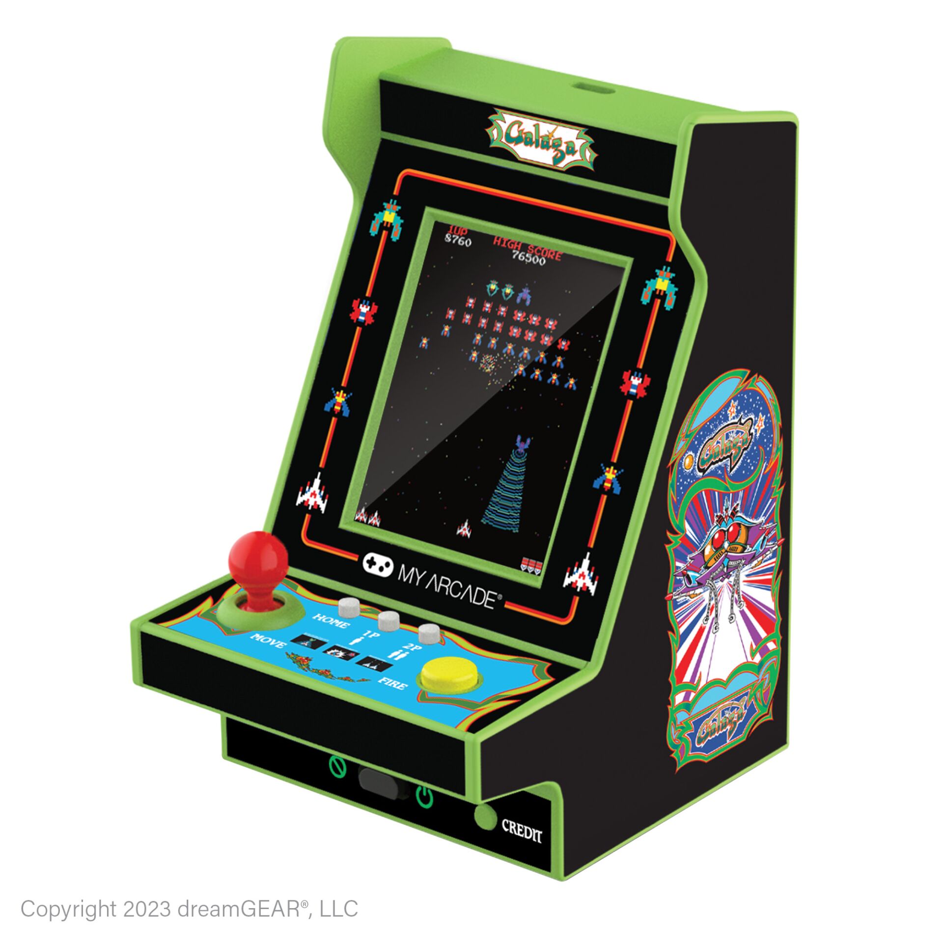 Arcade cabinet, Mini arcade, Green cabinet, Retro game, Stained side art