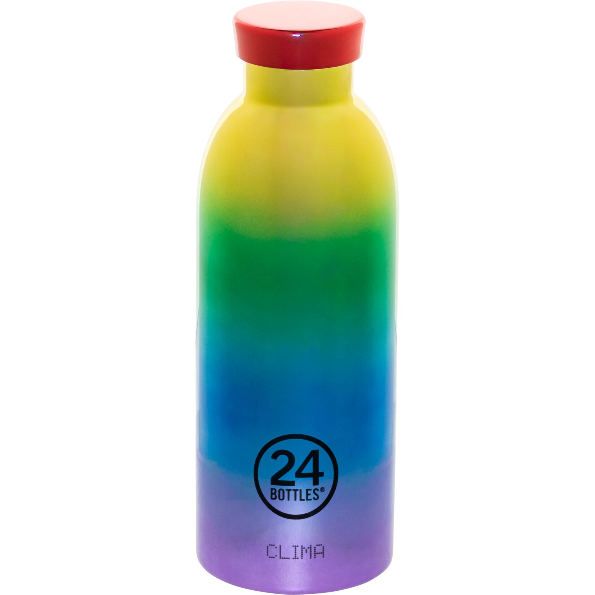 Flasche, Wasserflasche, Verlauf, bunt, 24 BOTTLES Logo