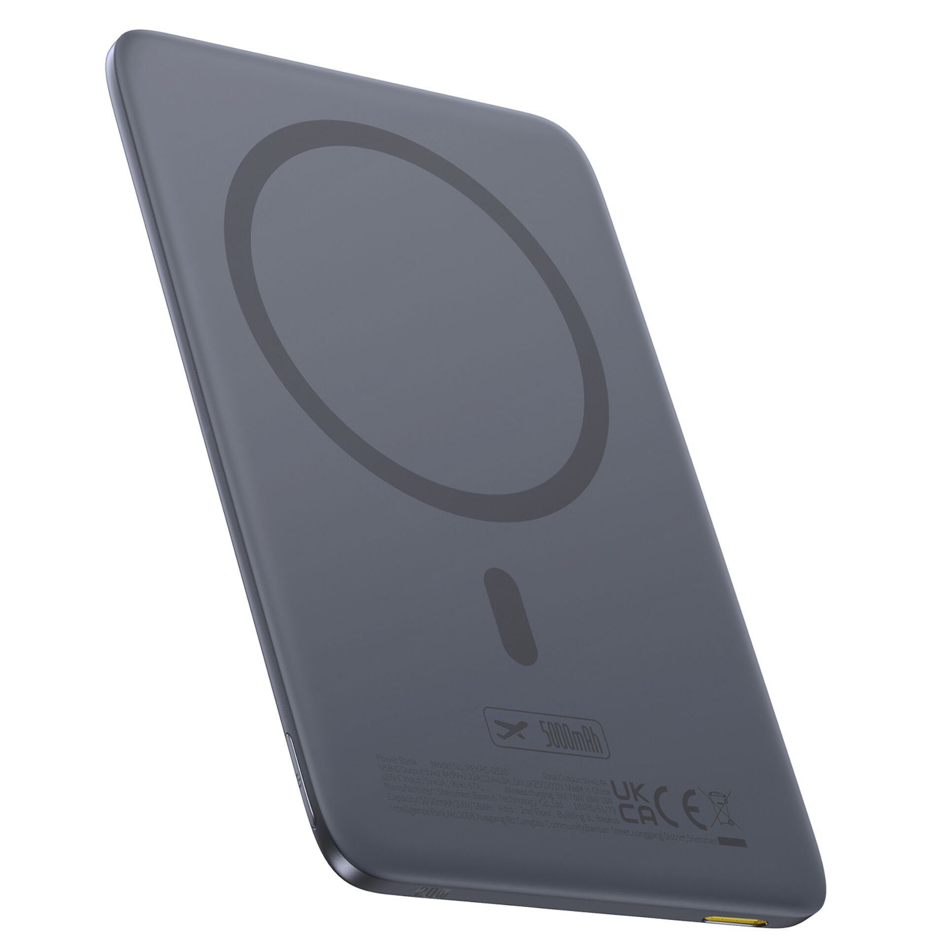 Powerbank, Ladegerät, 3000mAh, dunkelgrau, USB-C
