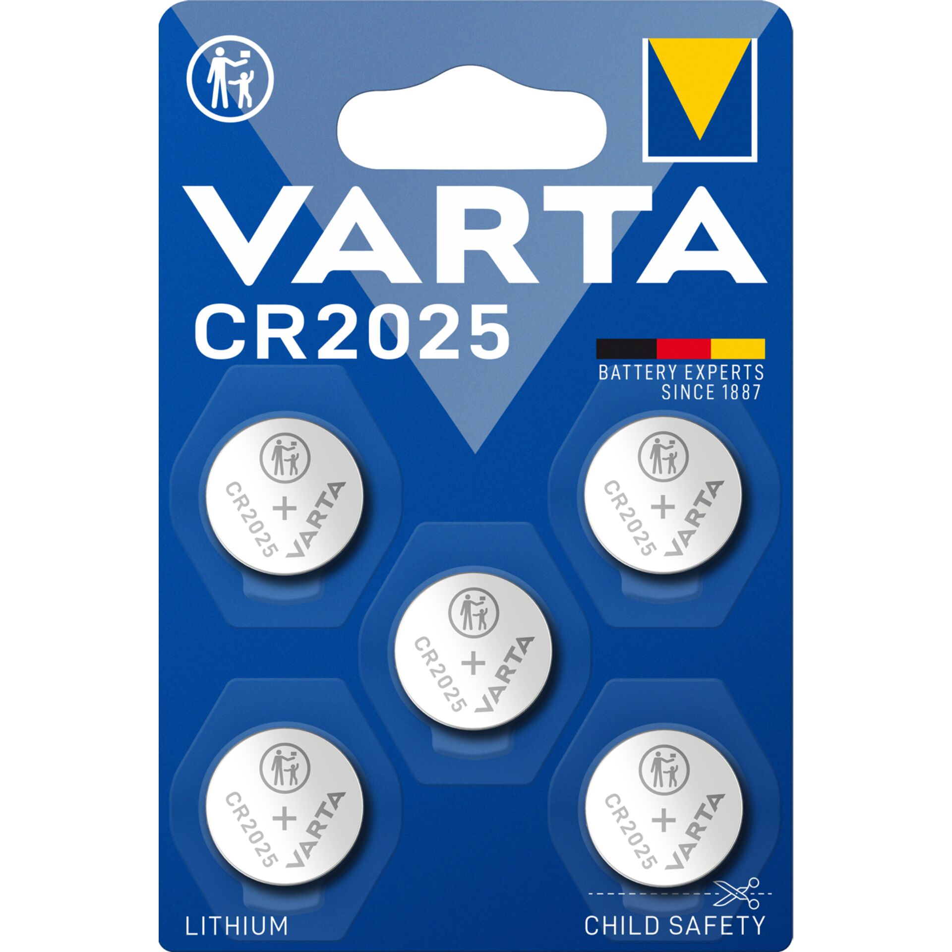 1x5 Varta electronic CR 2025  Lith. Coin Battery 06025 101 415