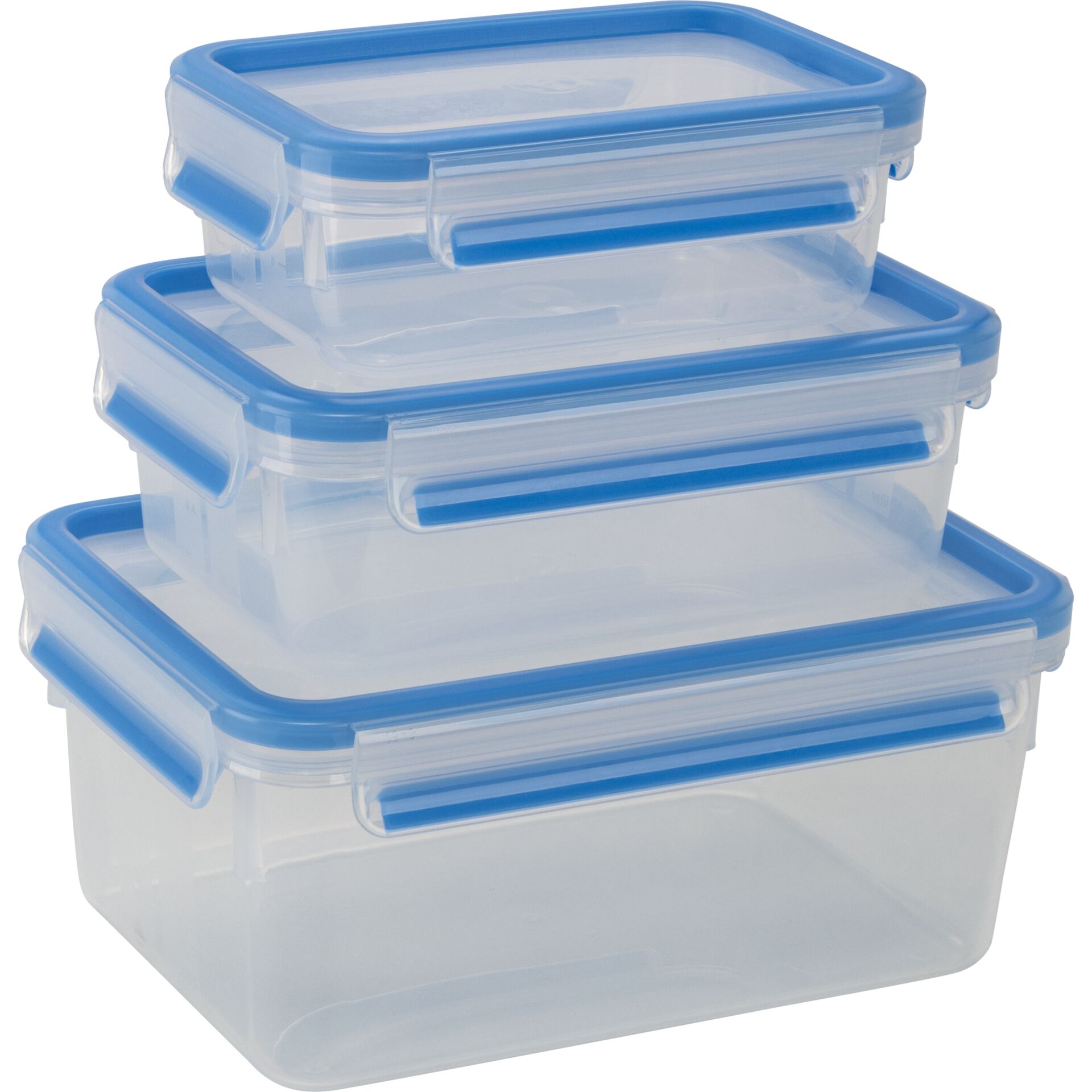 Aufbewahrungsbox, Ablagebox, Kunststoffbehälter, 透明盖, Blue lids