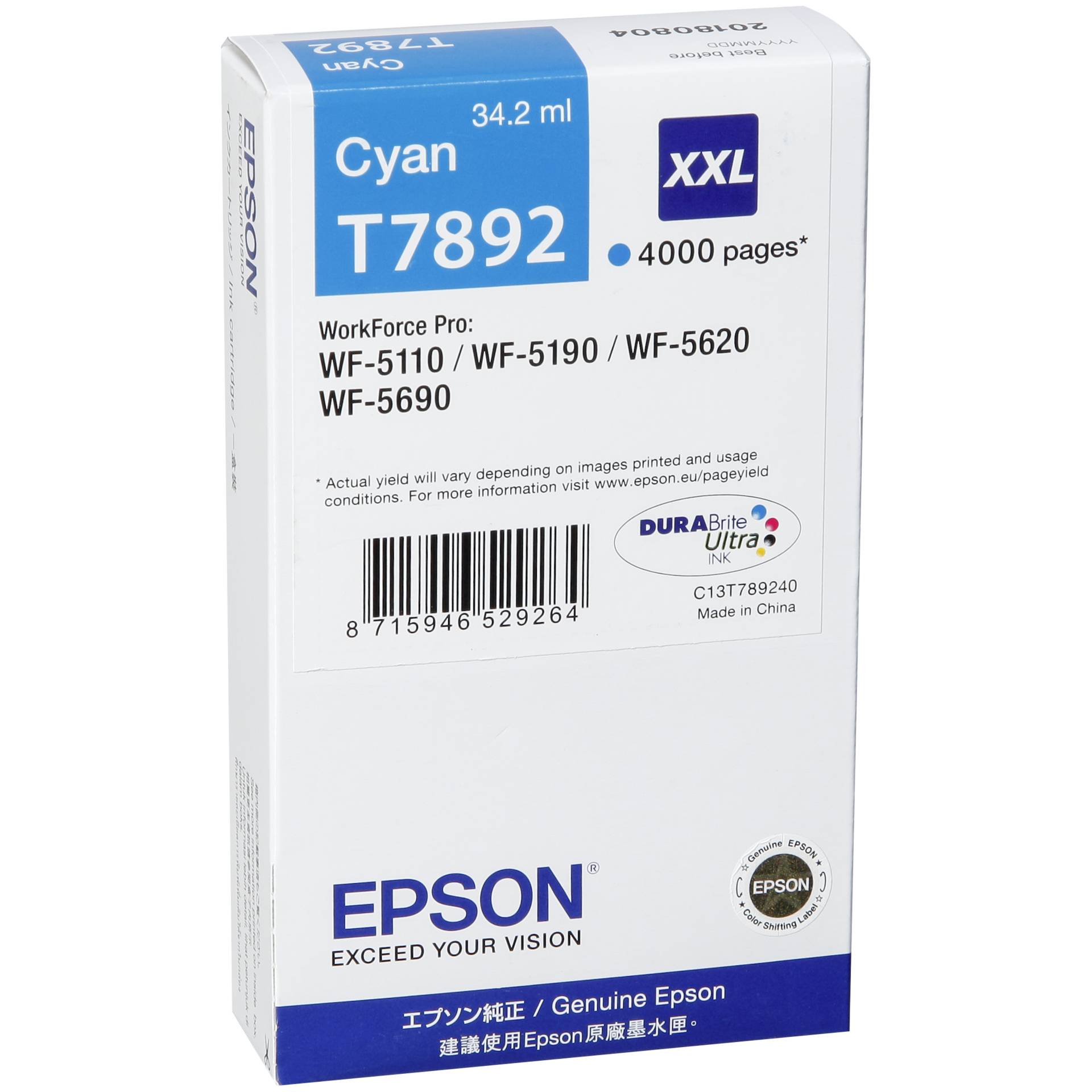 Epson DURABrite Ultra Ink XXL  tusz cyan T 7892