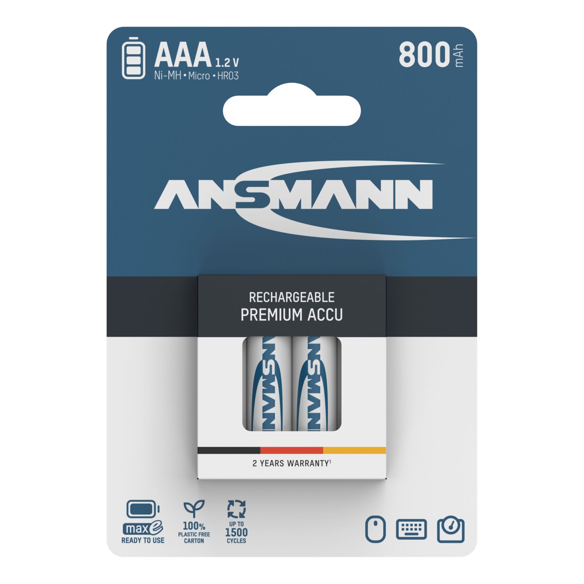 1x4 Ansmann maxE NiMH rech. bat.  Micro AAA 800 mAh        5035042