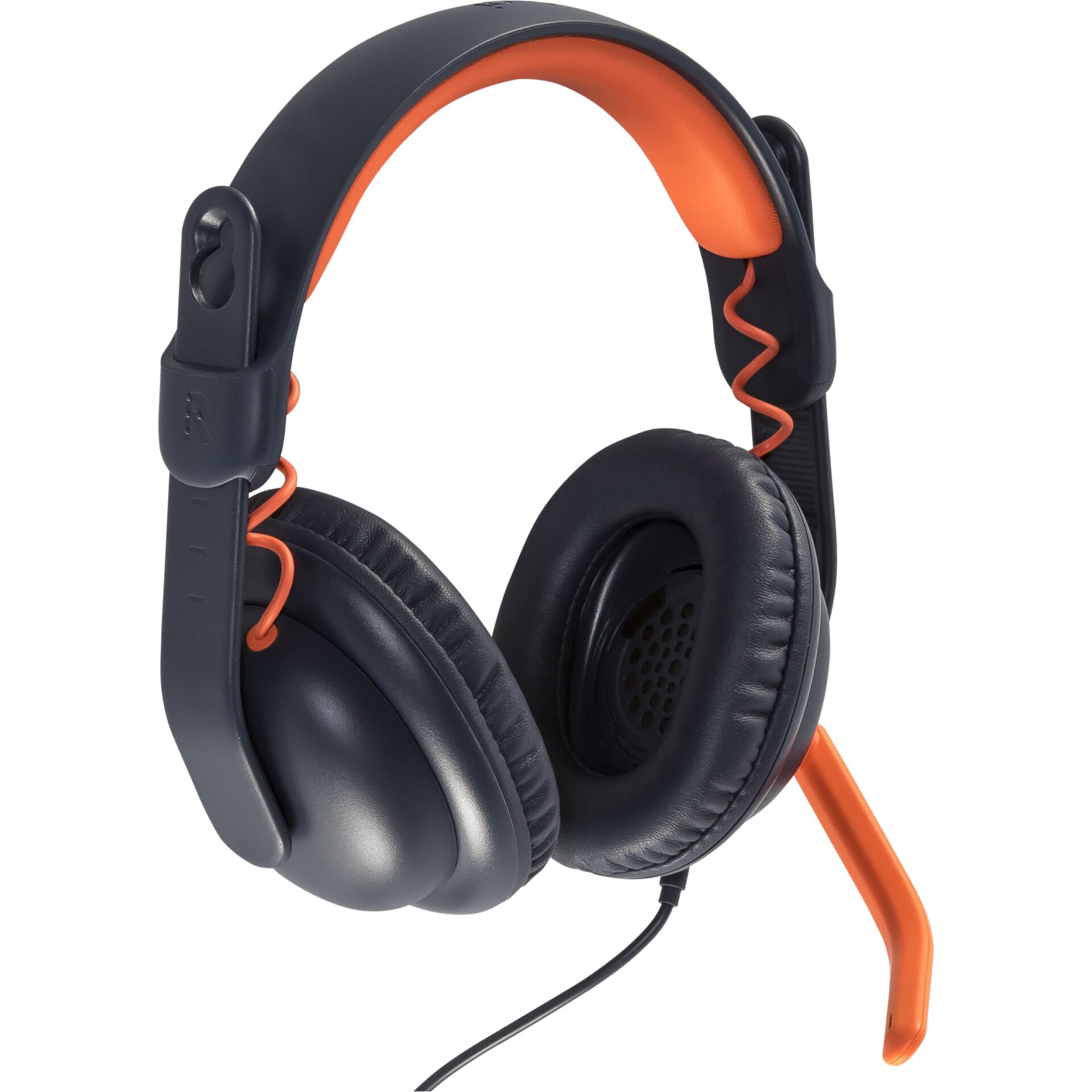Kopfhörer, Over-Ear, Kabelgebundene Kopfhörer, Stahlgrau, Orange Akzent