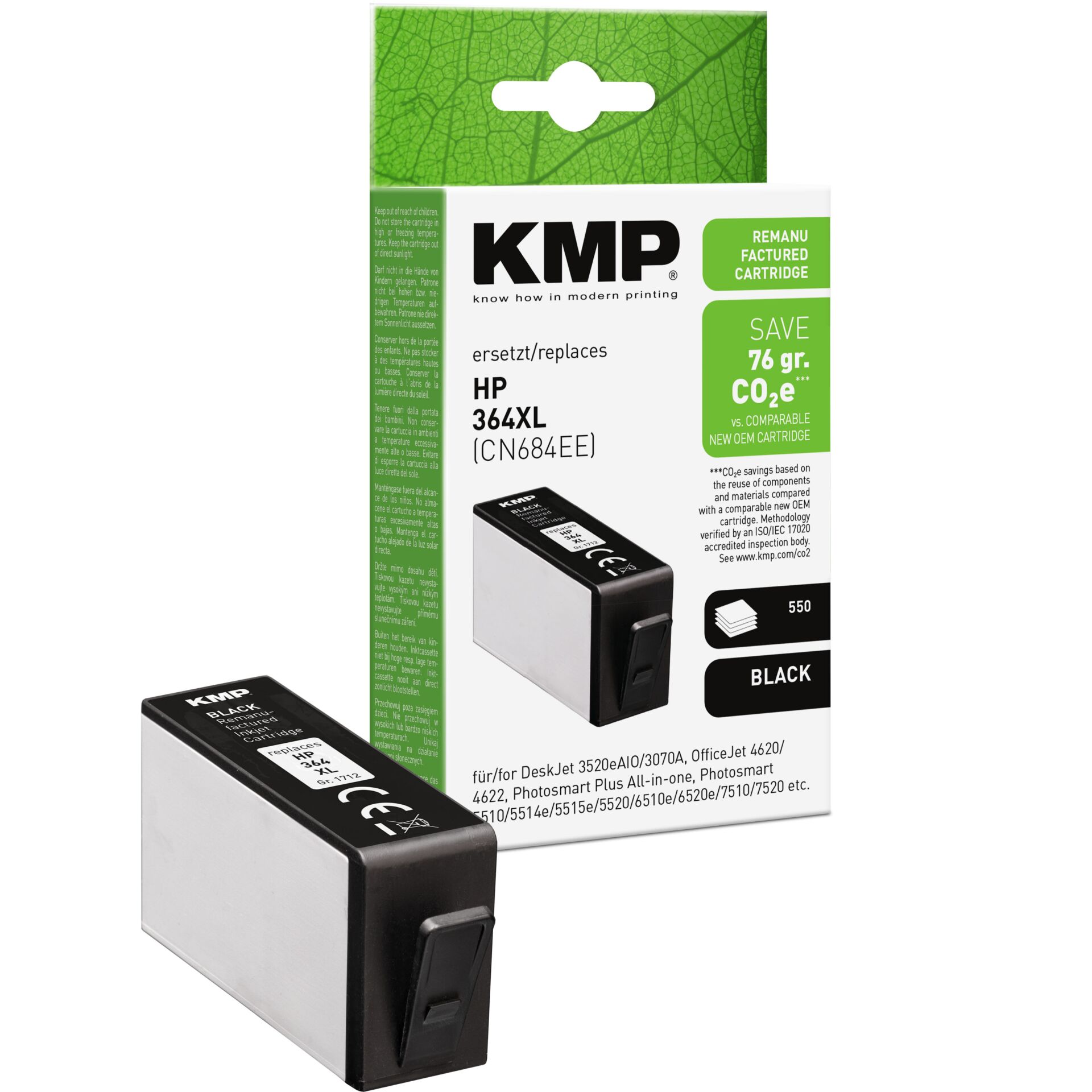 Adapter, Elektronik, Adapter, Elektronik, Tintenpatrone, HP 364XL, KMP kompatibel, Schwarz, Druckerzubehör