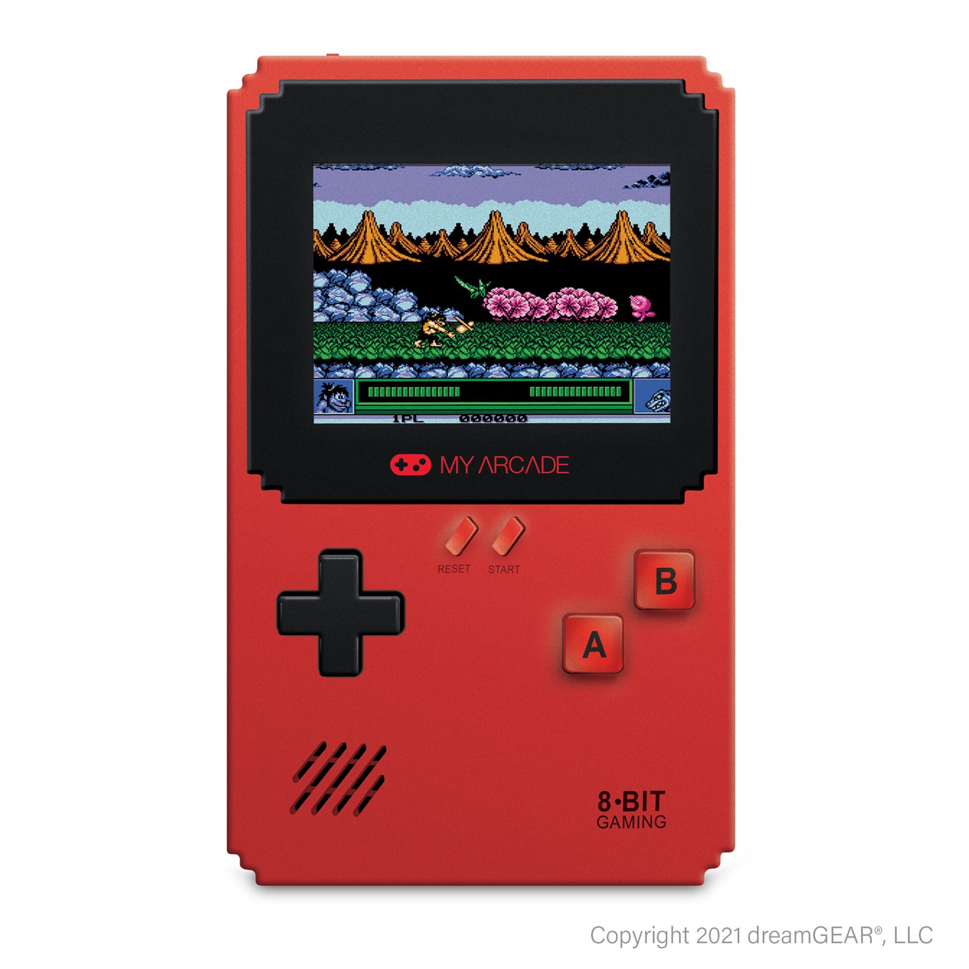 handheld, gaming, retro, rot, portabel