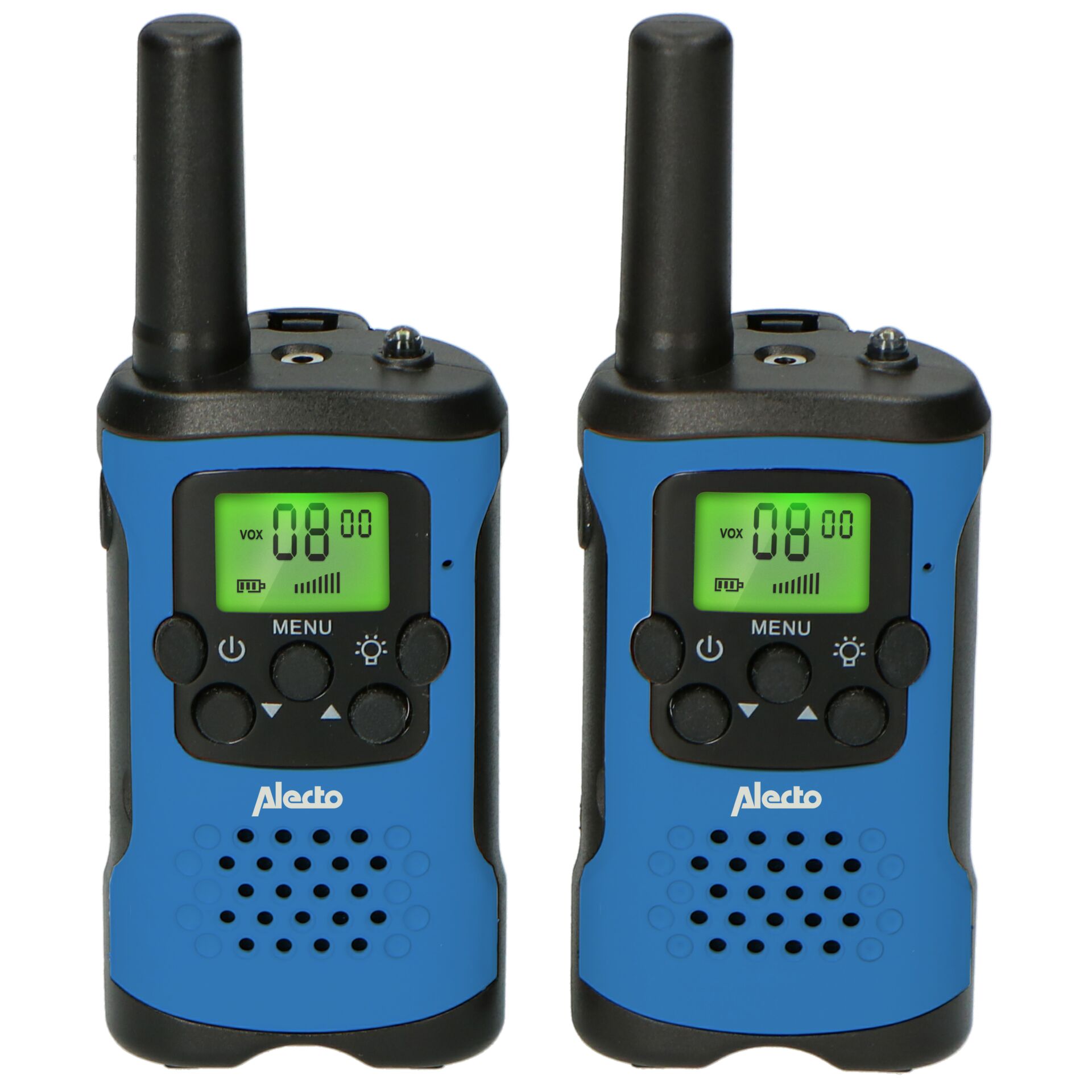 Funkgerät, Zweirichtungsradio, Tragbares Funkgerät, Blaue Hülle, LCD-Anzeige
