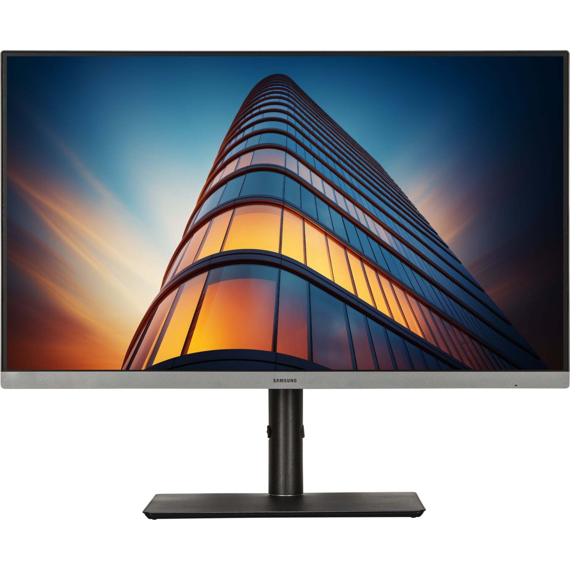 monitor, 24-Zoll, ultra-dünn, Ständer, monitor, 24-27 Zoll, LED, Glasfront, Schwarz/silber