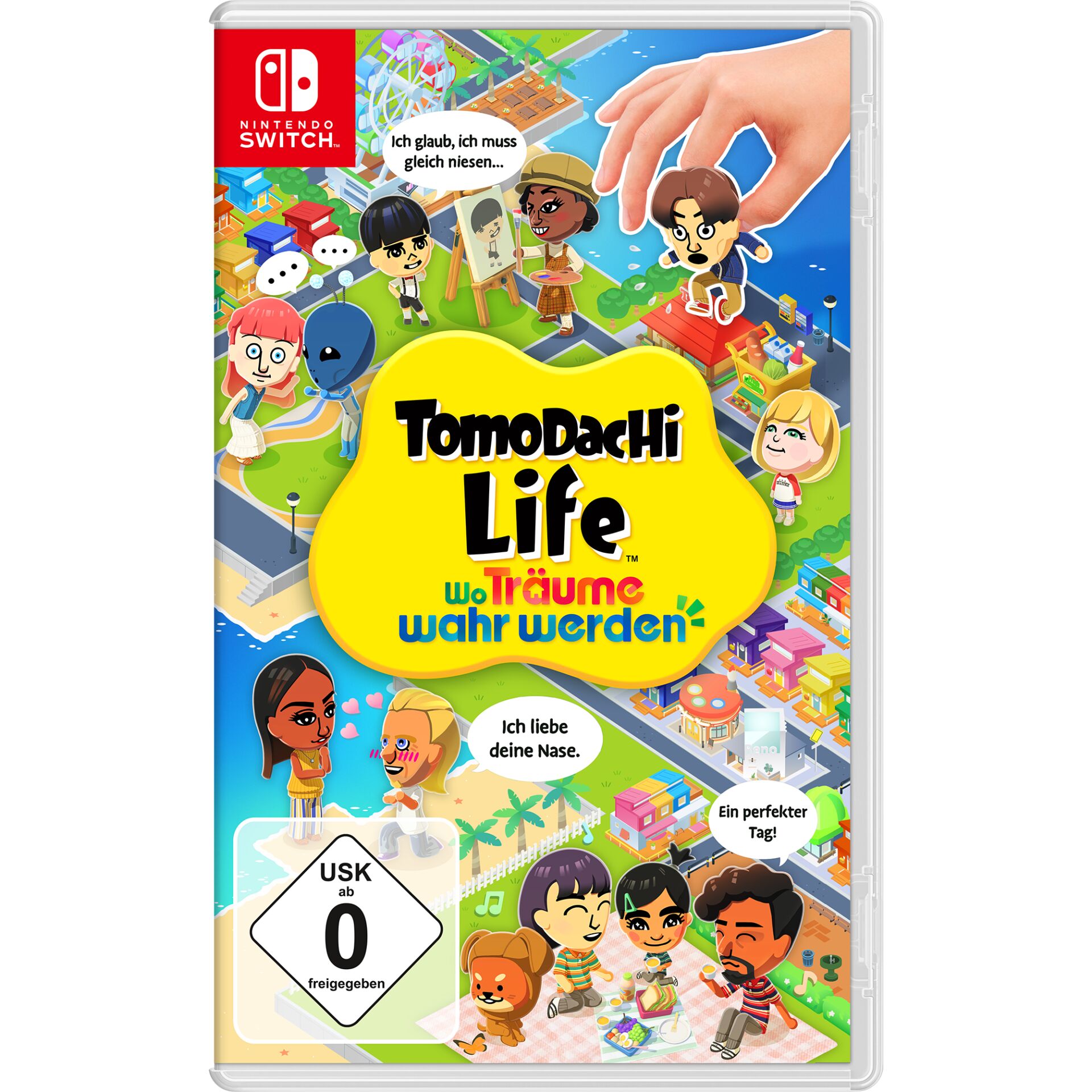 Switch, Game Case, Tomodachi Life, Lifestyle Spiel, Cartoon Art
