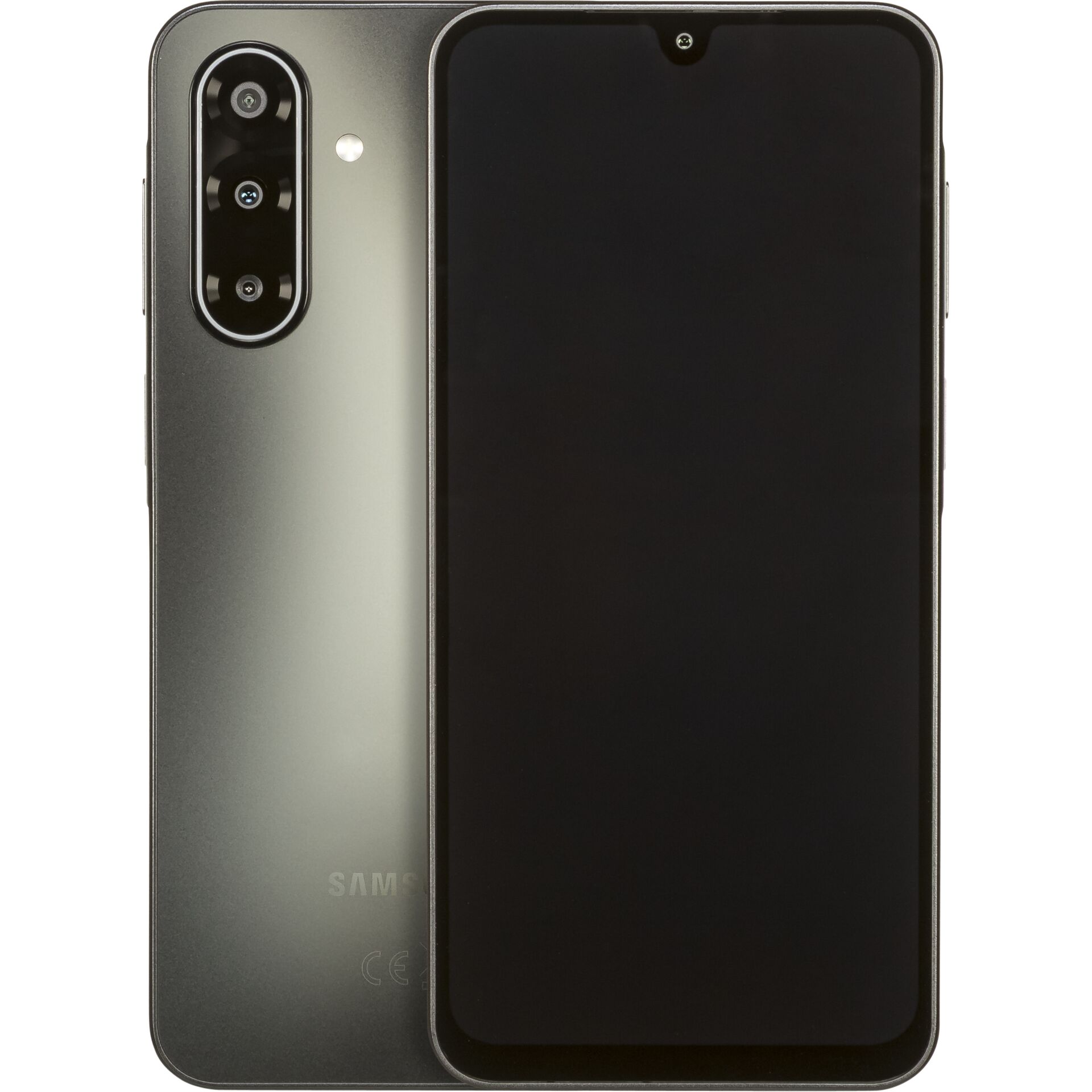 Smartphone, Quad-camera, schwarz Bildschirm, Notch, Rückseite Logo entfernt
