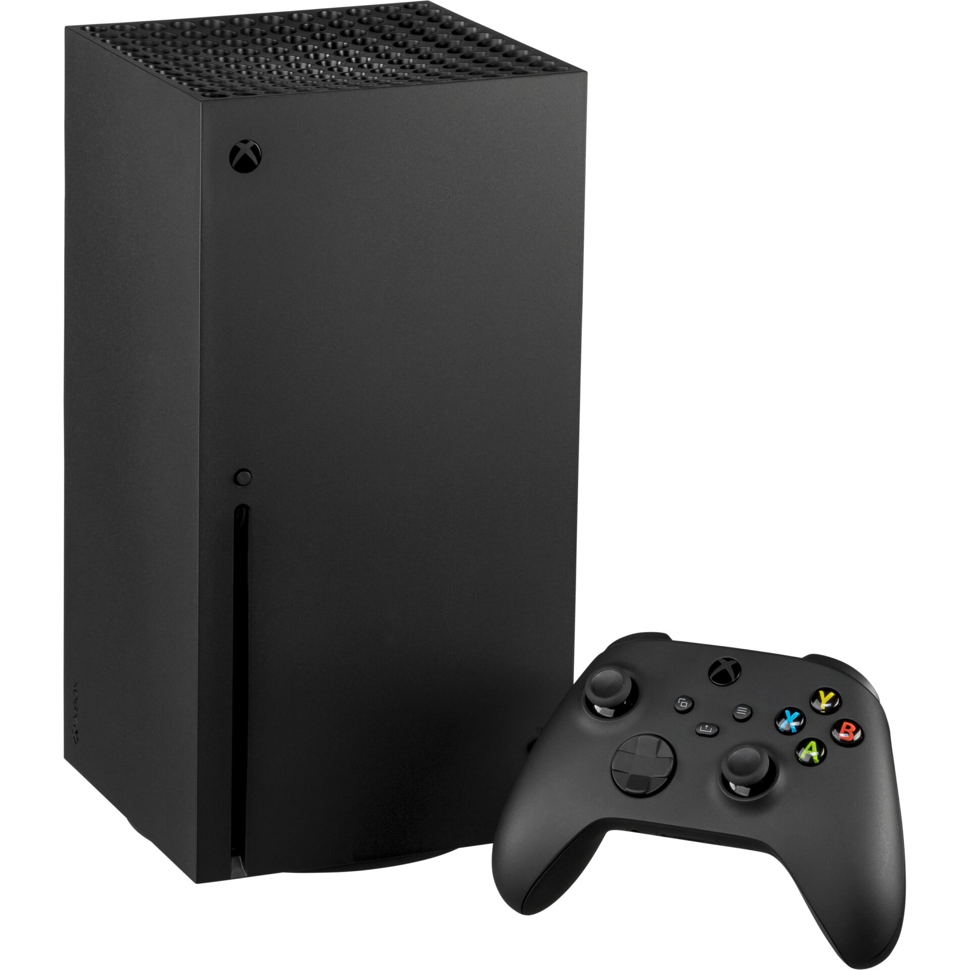 Gaming-Konsole, Xbox Series X, Schwarz, vertikale Ausrichtung, Controller