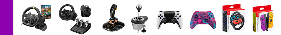 Steuergerät, Lenkrad-Set, Pedal-Set, Joystick, Diktiergerät