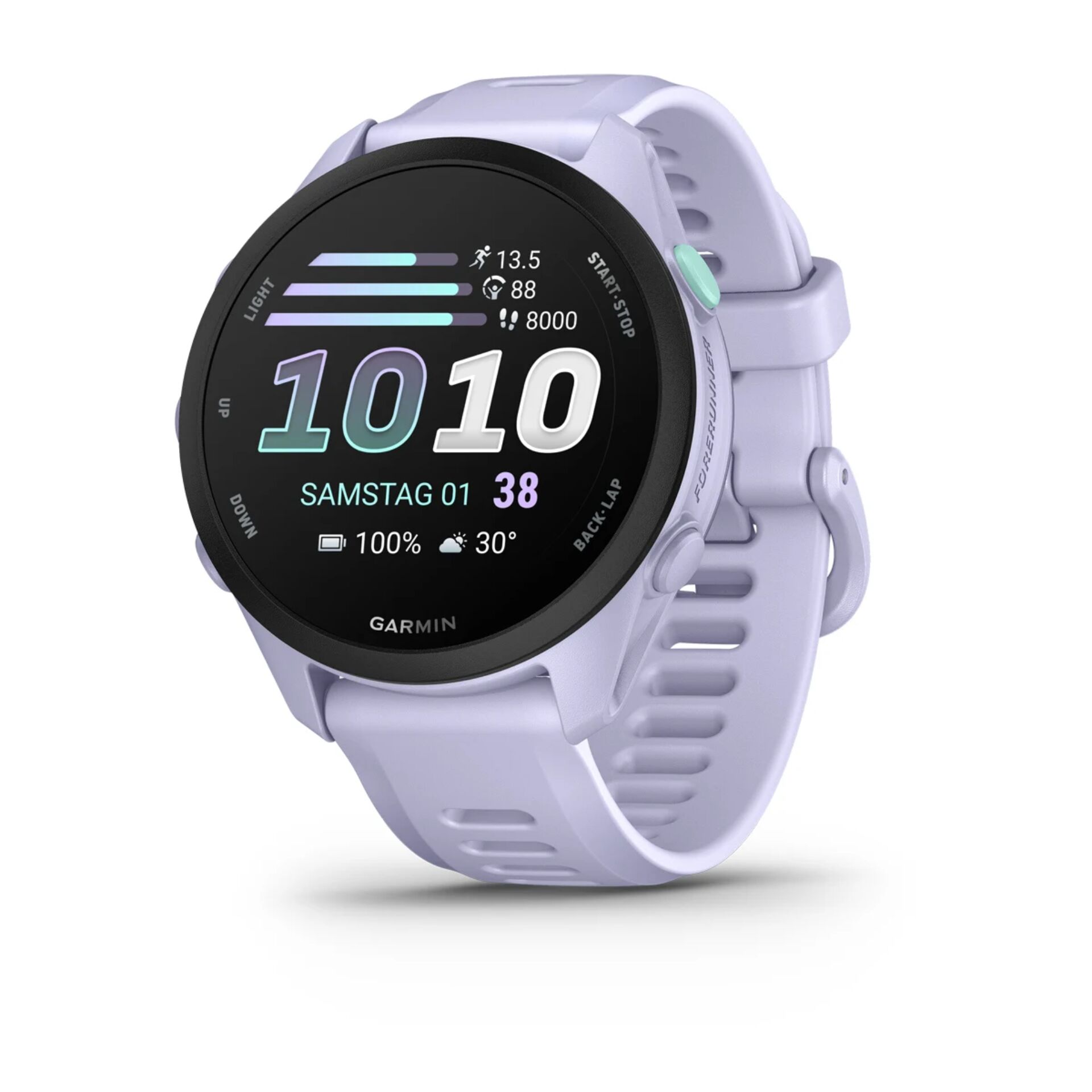 Smartwatch, Garmin, Lichtlila, Digitalanzeige, Fitness-Tracker