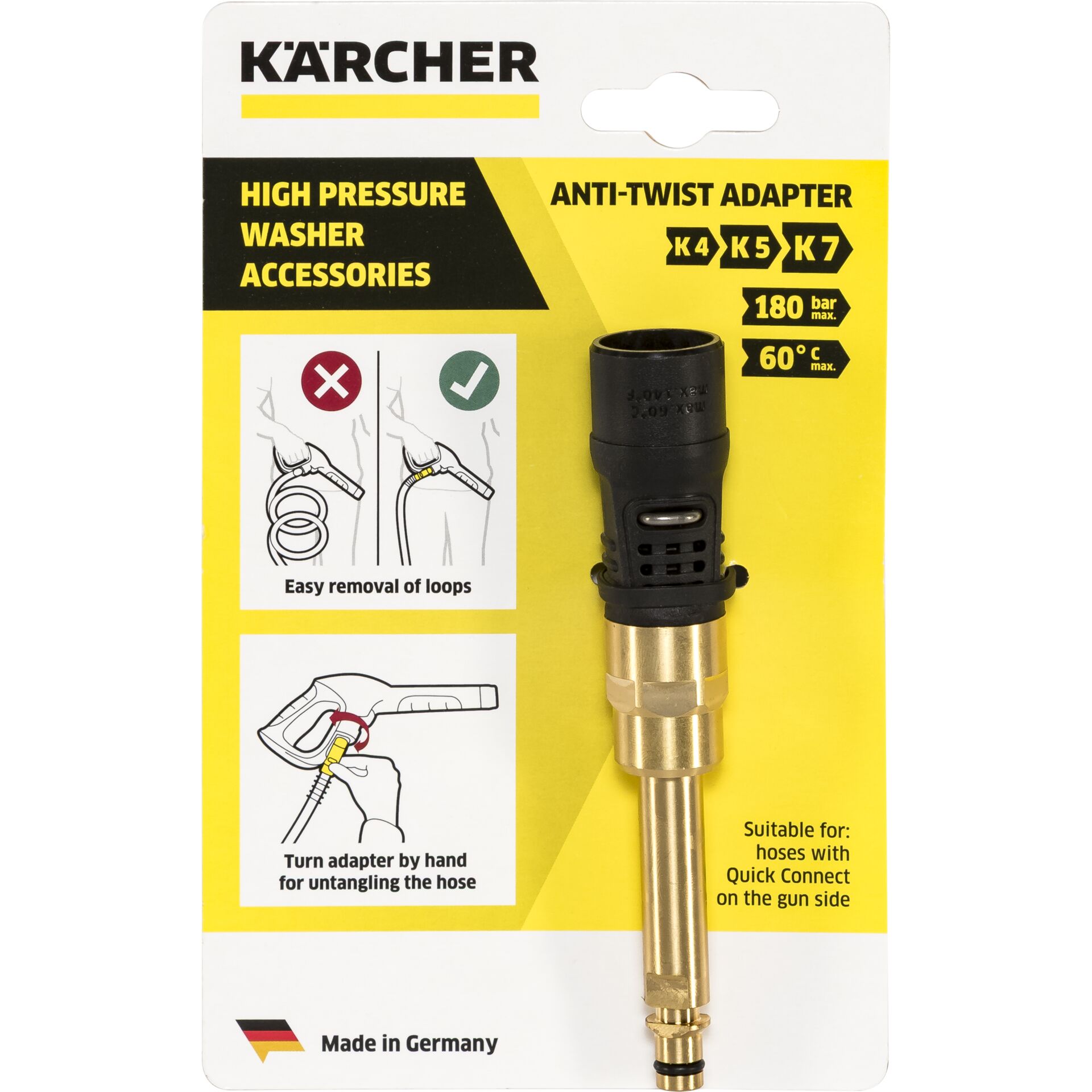 Adapter, Elektronik, Stecker, Adapter, Elektronik, Stecker, Hochdruck-Washer-Adapter, Anti-Twist-Adapter, Kärcher-Adapter, Messing-Fitting, Gummi-Schutz