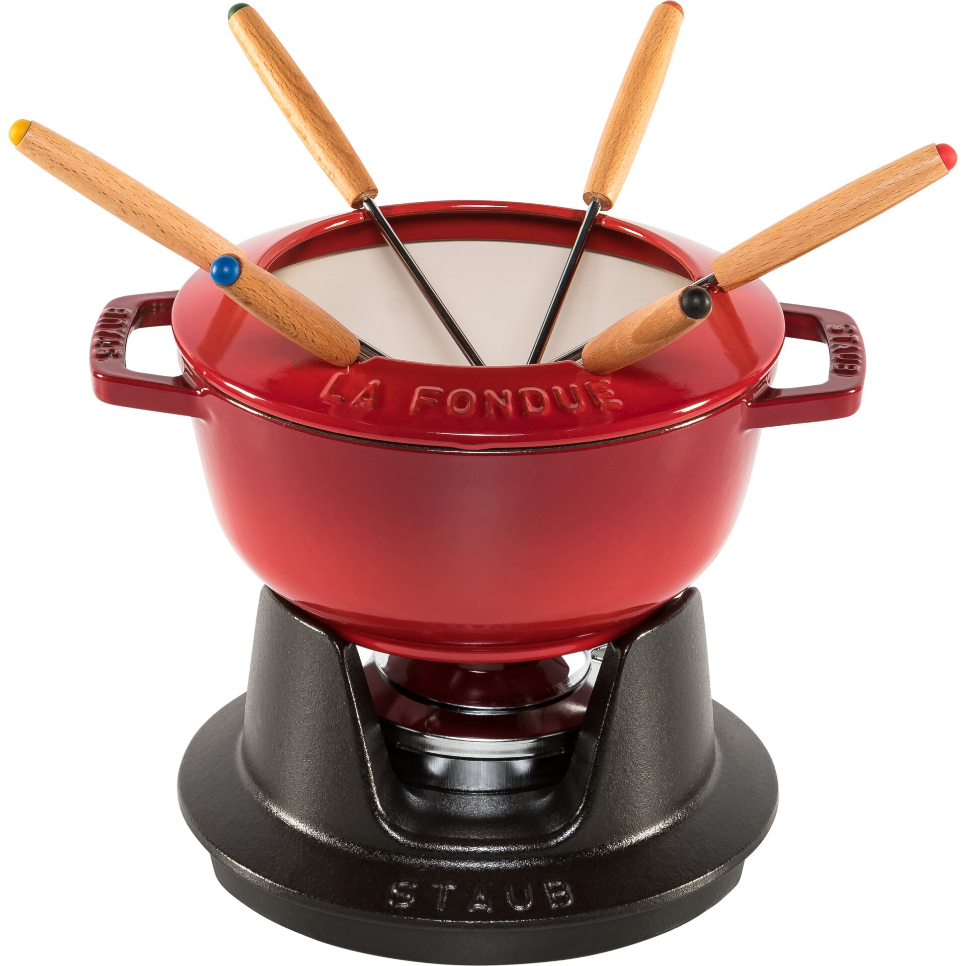 Käsefondue-Topf, Mini-Ofen, Käsefondue-Set, Holzspieße, Rot-schwarz