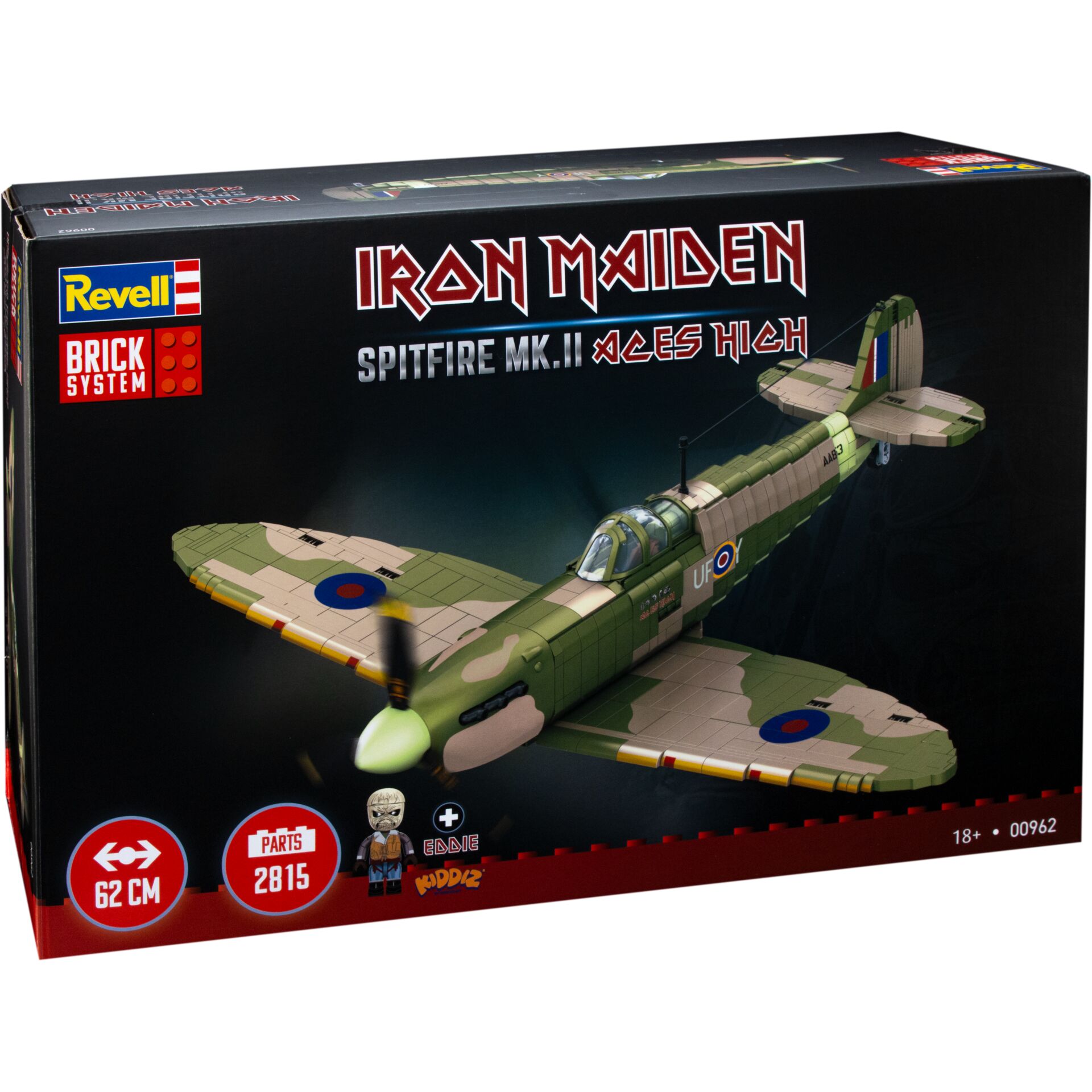 Modellbausatz, Militärflugzeug, Spitfire Mk II, Lego kompatibel, Camouflage Muster